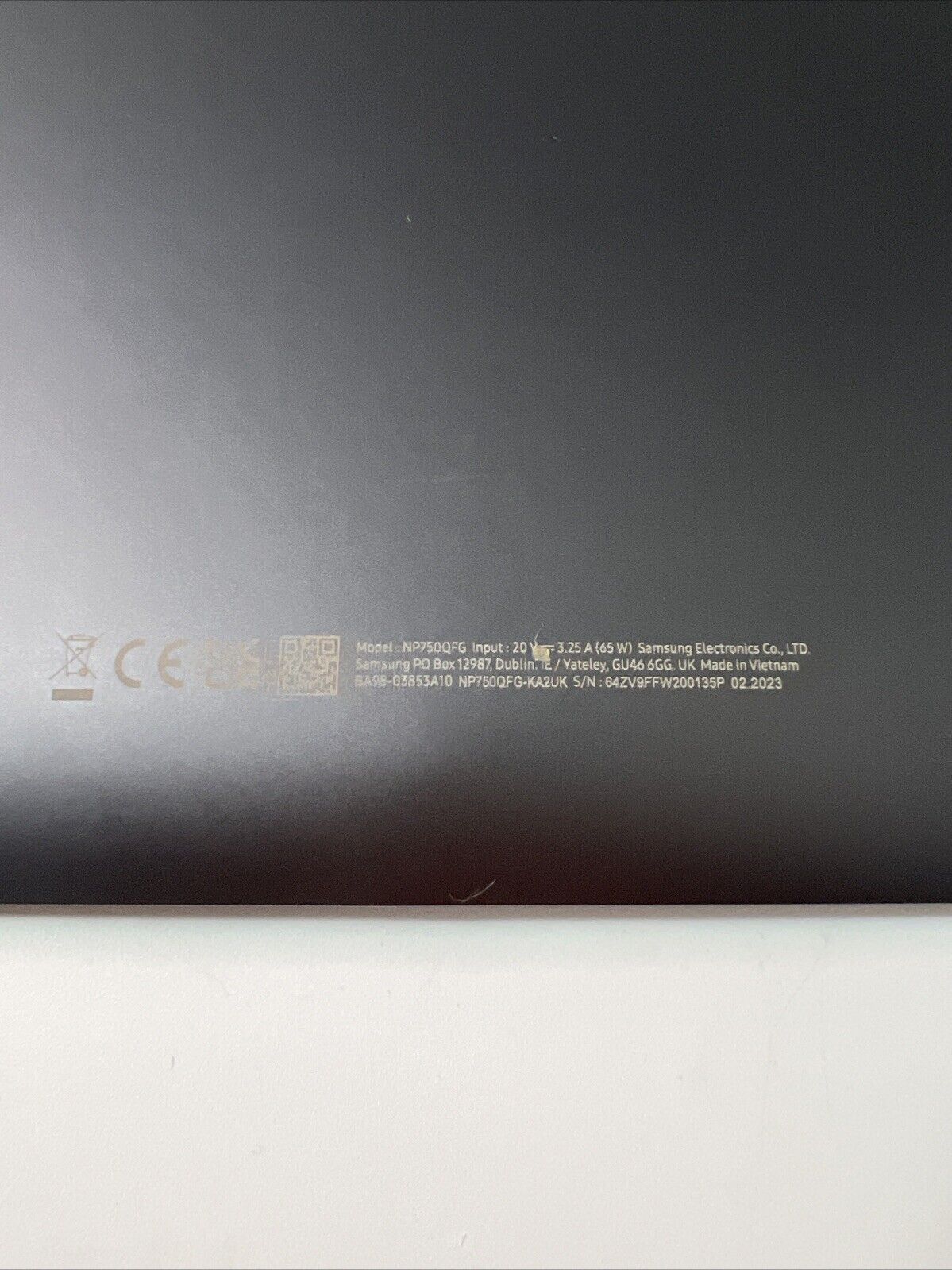 Samsung Galaxy Book 3 NP750QFG Bottom base Cover BA98-03678A