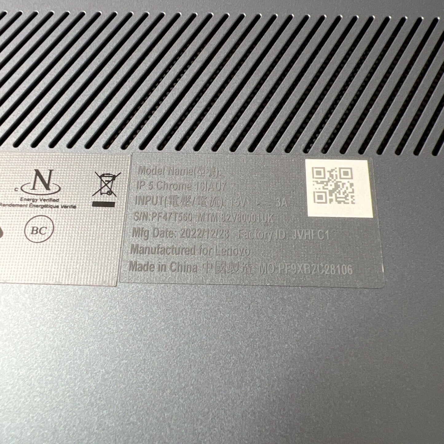 Lenovo IdeaPad 5 Chrome 16IAU7 Base Bottom Cover Blue AP2RS000100