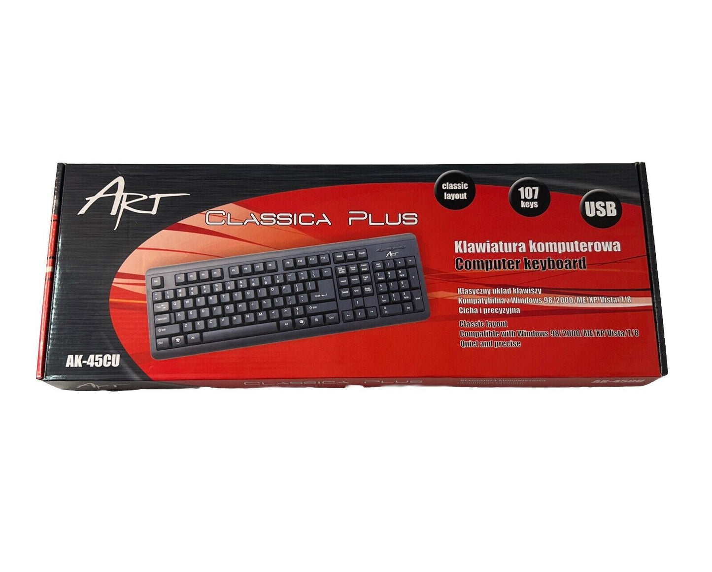 Classica Plus AK-45CU Wired Computer Keyboard UK Layout BLACK