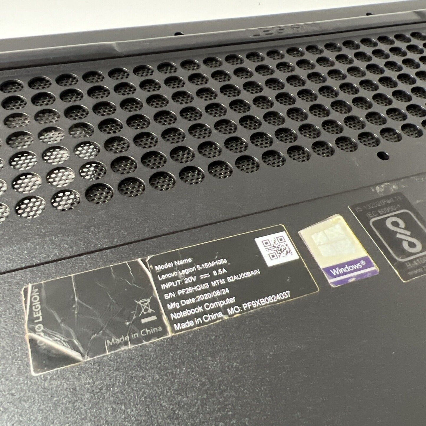 Lenovo Legion 5 15IMH05A Bottom Base Cover Case AP1HV000800 Black GENUINE