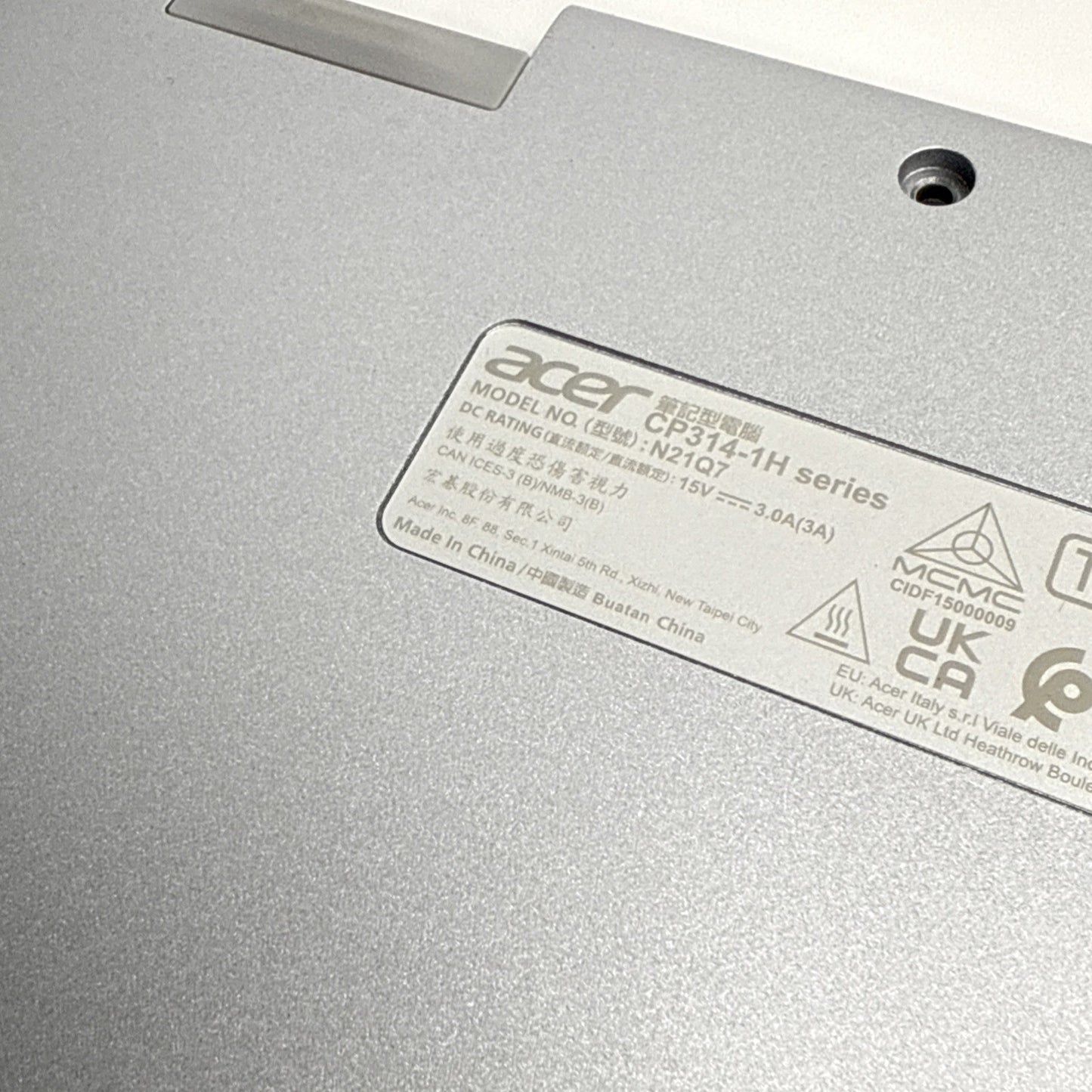 EAZAC001010 Acer 14" Bottom Base Cover Lower Case Chromebook Spin CP314-1H