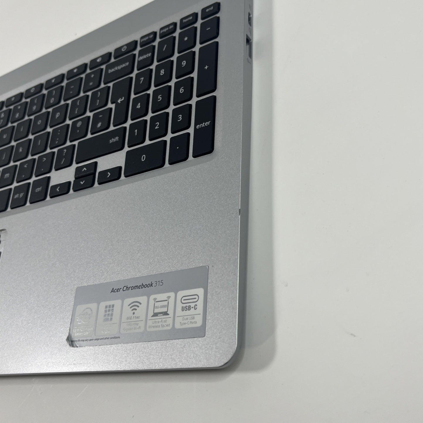 Genuine Acer Chromebook CB315-3H Palmrest And Keyboard Silver