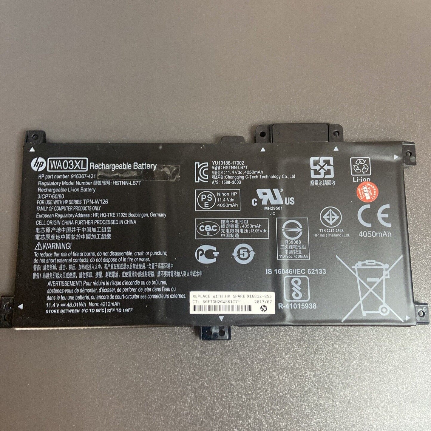 HP Pavilion X360 15-BR017NA 15-BR036TX WA03048XL,WA03048XL-PR WA03XL Battery