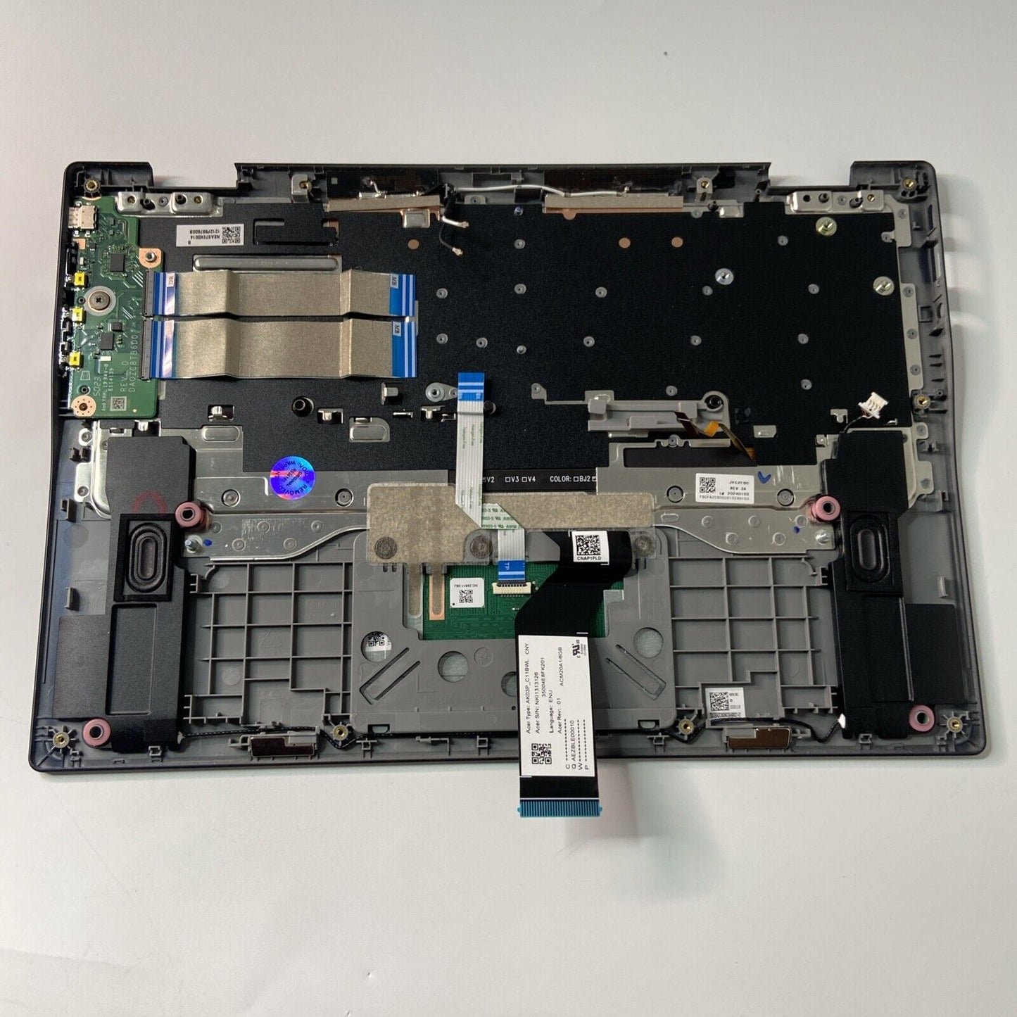 Genuine Acer Chromebook Spin CP513-1H Complete Palmrest UK Keyboard Blue