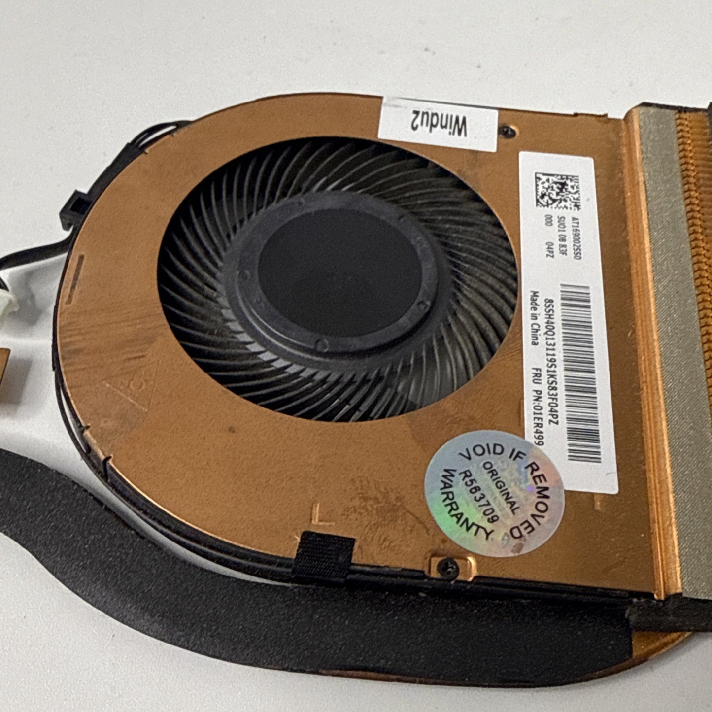 Lenovo ThinkPad T480 Laptop Heatsink with Cooling Fan 01ER499
