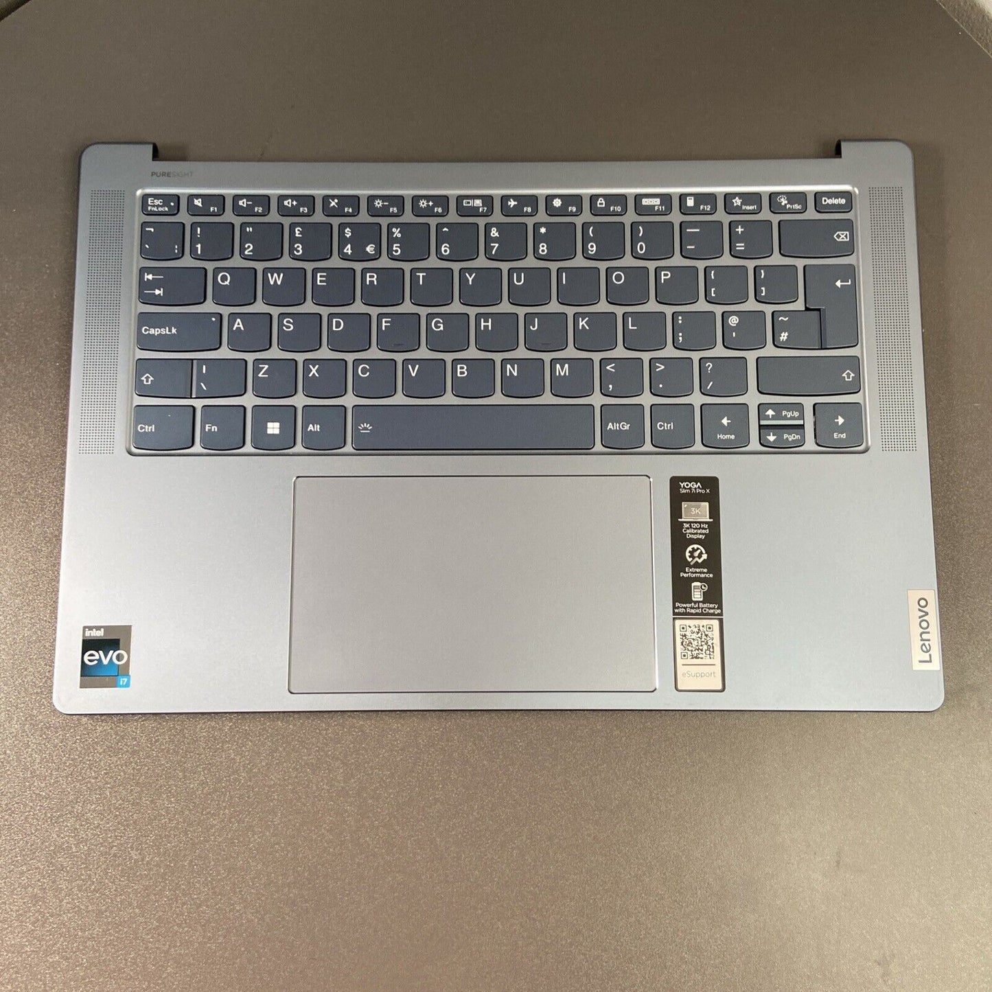 Lenovo Yoga Slim 7 7i Pro X 14IAH7 Complete Palmrest UK Keyboard & Touchpad