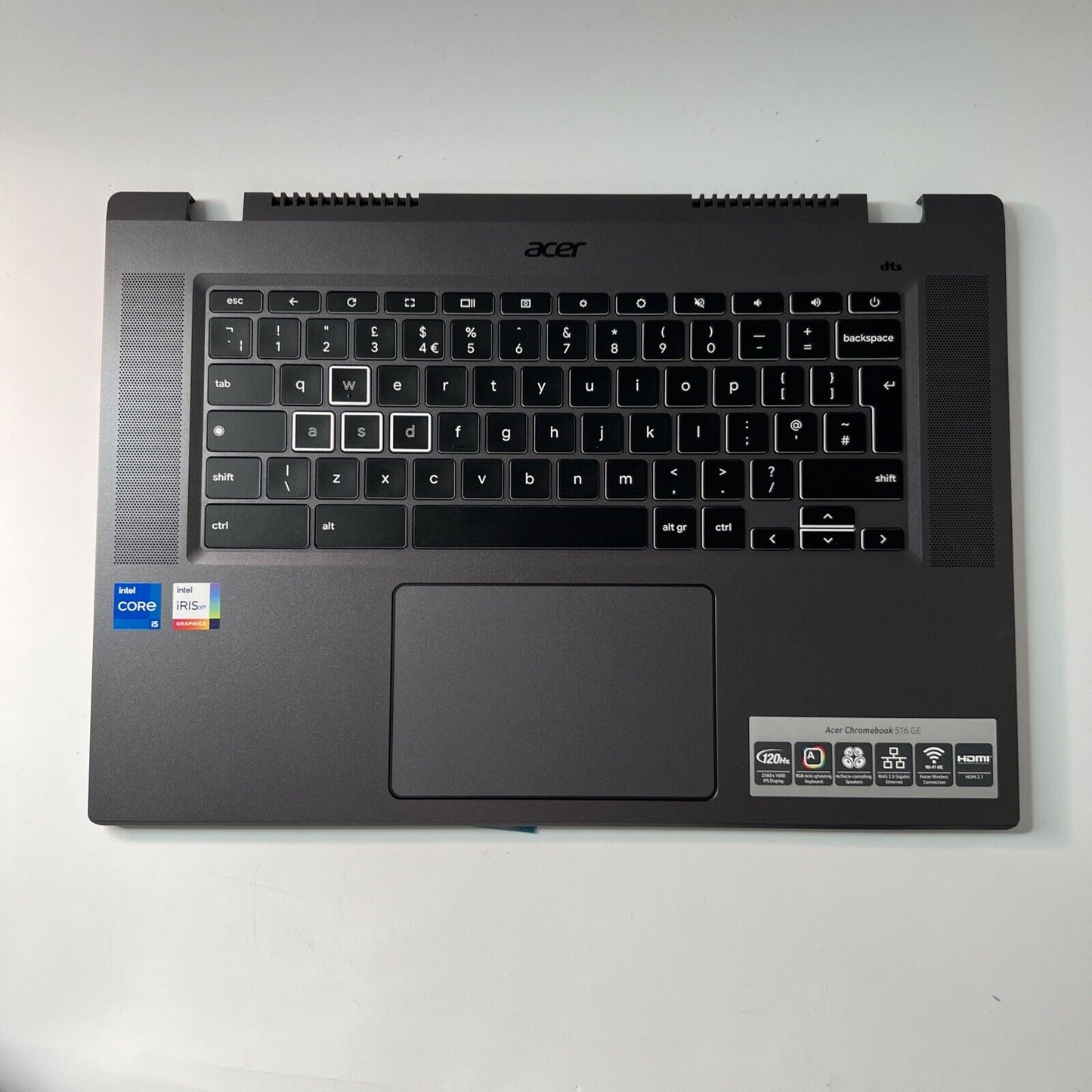 Acer Chromebook 516 GE CBG516-1H Palmrest UK Keyboard Touchpad Genuine