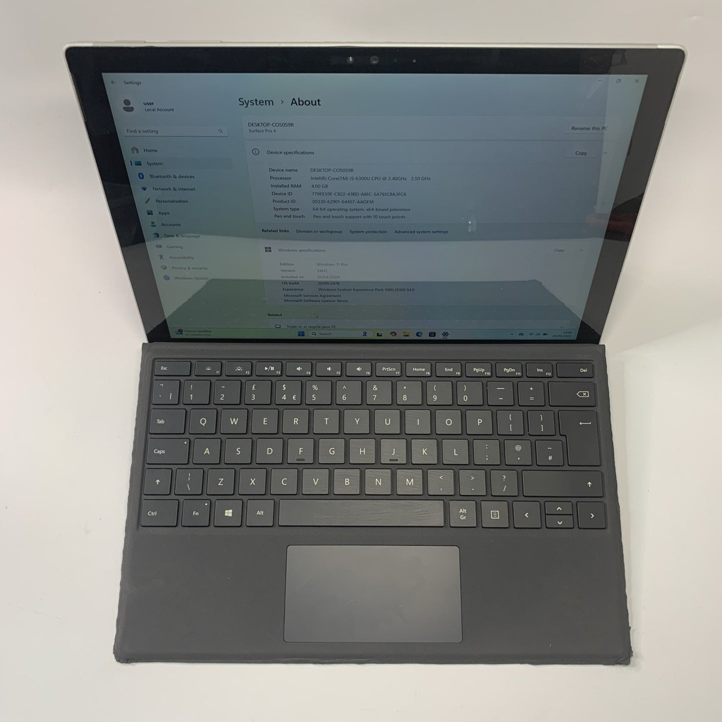 Microsoft Surface Pro 4 12.3 inch Tablet Intel Core i5-6300U 4GB RAM 128GB SSD