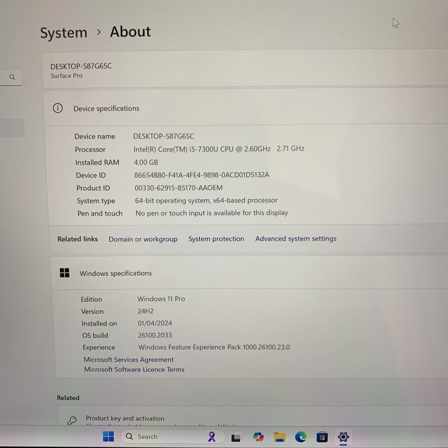 Microsoft Surface Pro 5 12.3 inch Tablet Intel Core i5-7300U 4GB RAM 128GB SSD