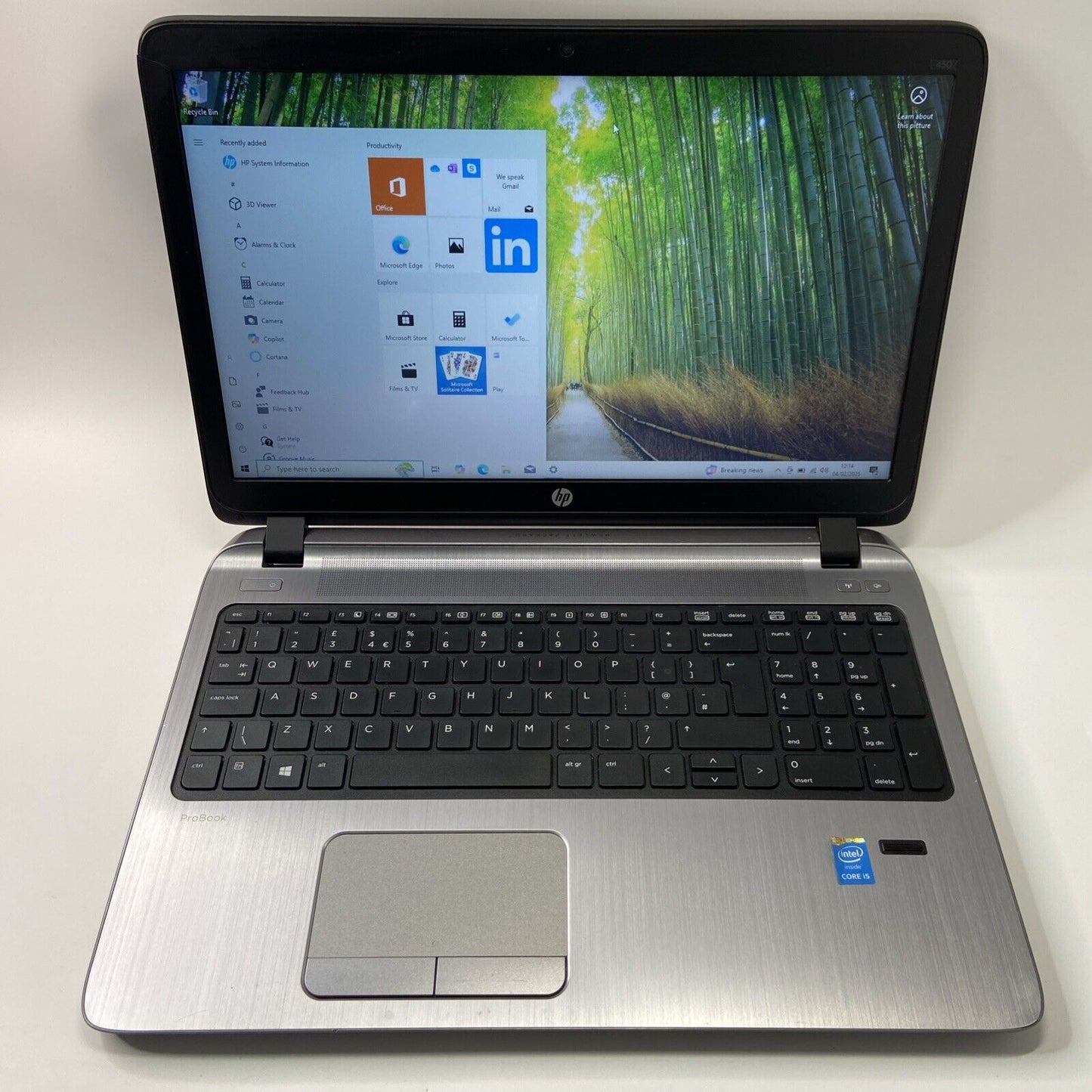 HP ProBook 450 G2 - Core i5-5th Gen, 8GB RAM, 128GB SSD Windows 10 Pro Laptop