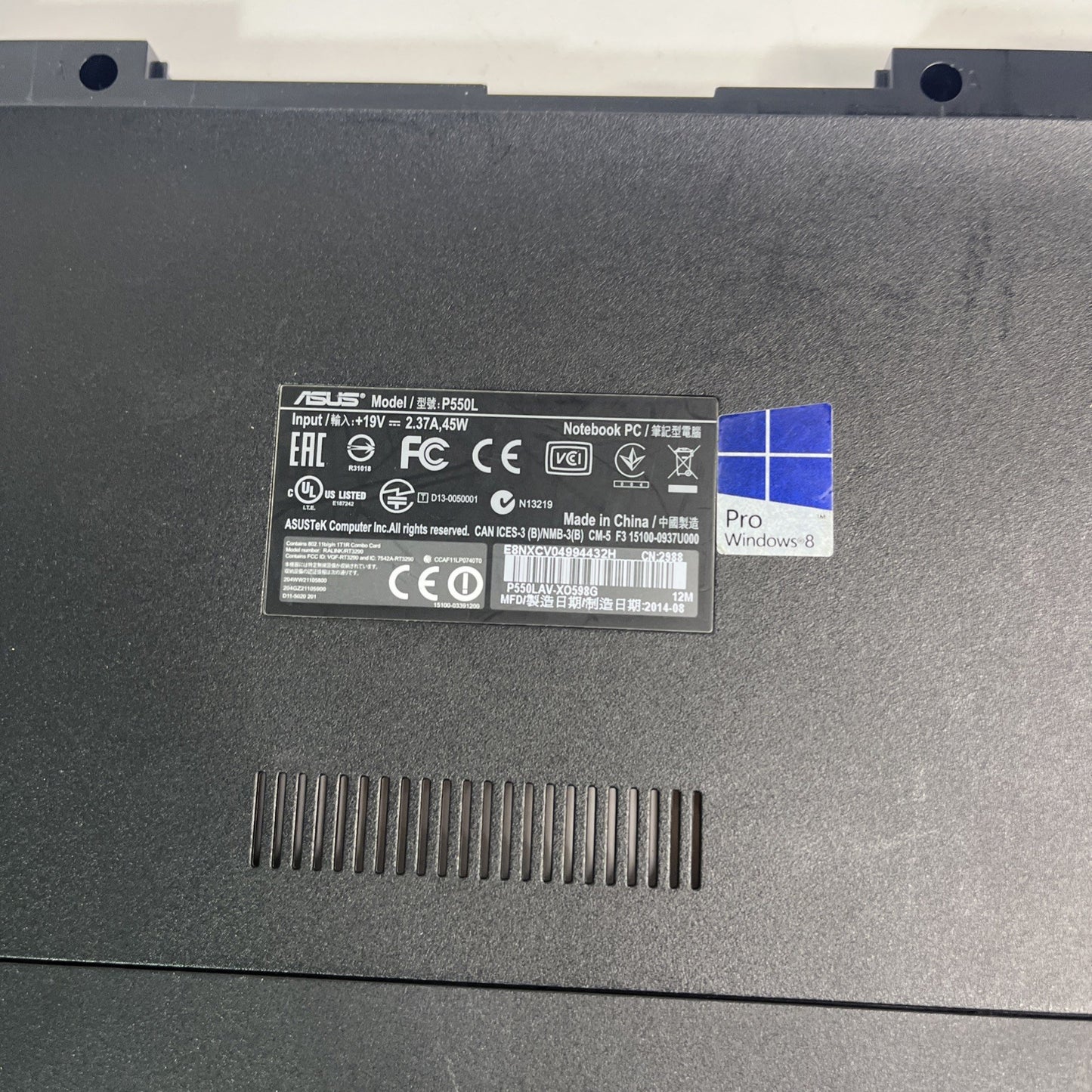 Genuine Black Asus P550L Bottom-base Cover, Speakers & Usb Board 13N0-PEA1511