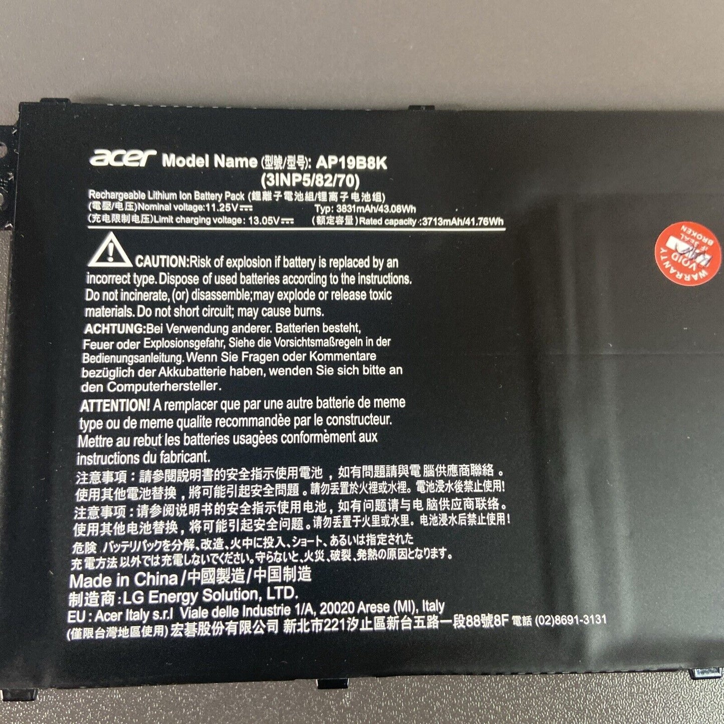 Acer Aspire 3 A317-53-34GR 4870mAh 37Wh Original Battery