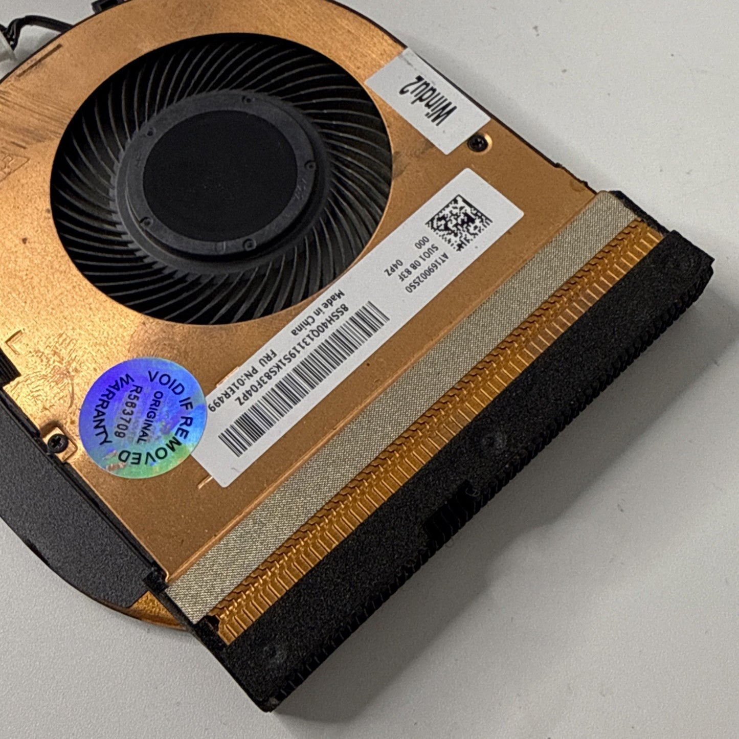 Lenovo ThinkPad T480 Laptop Heatsink with Cooling Fan 01ER499