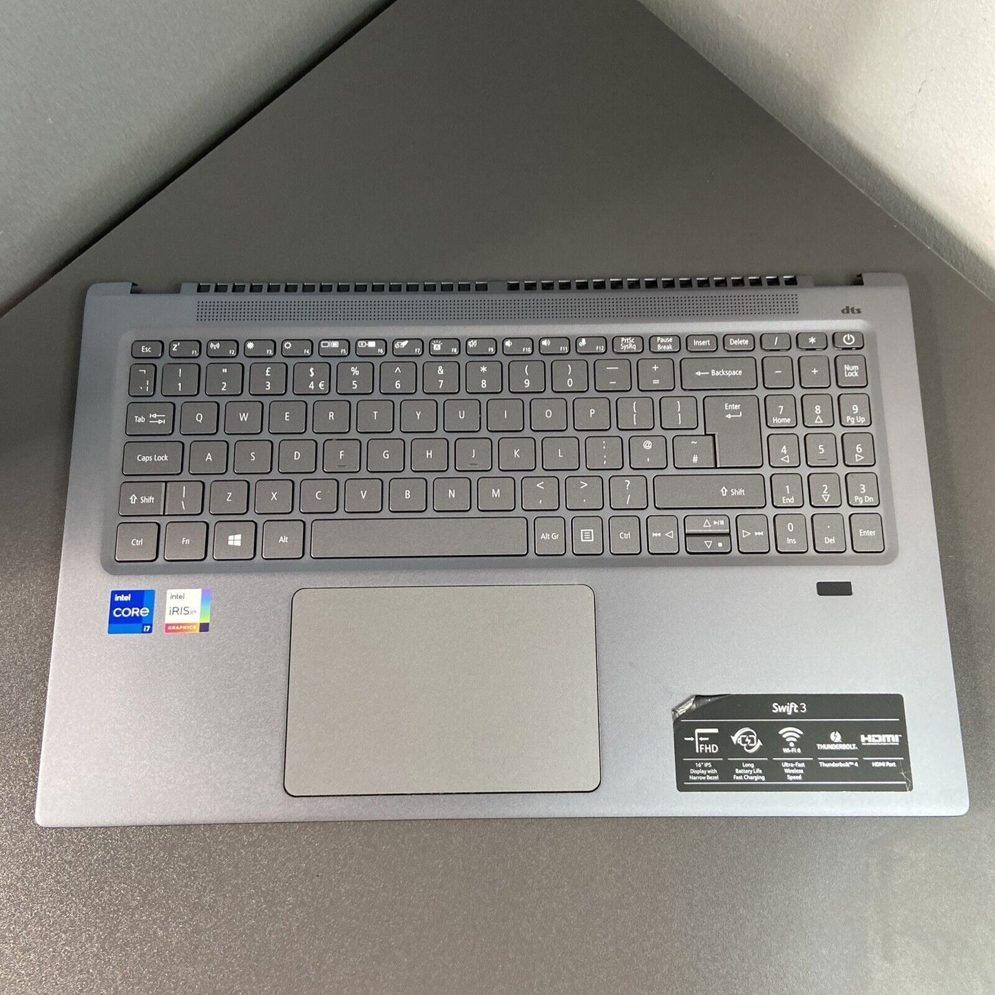 Acer Swift SF316-51 16.1 Complete Palmrest Upper Case UK AM3KD000610