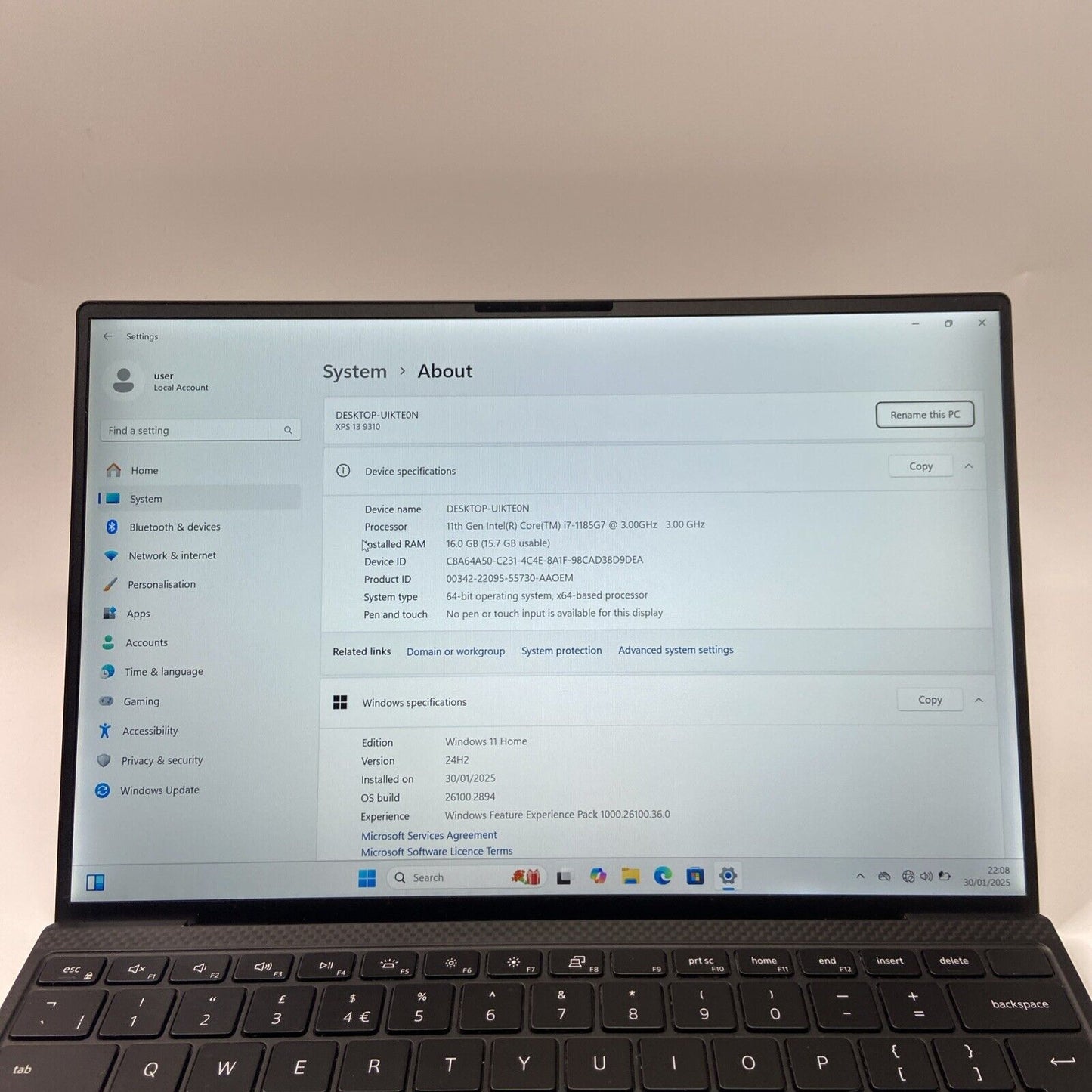 Dell XPS 13 9310 13.3" FHD Laptop i7-1185G7 512GB SSD 16GB Ram Windows 11 Pro