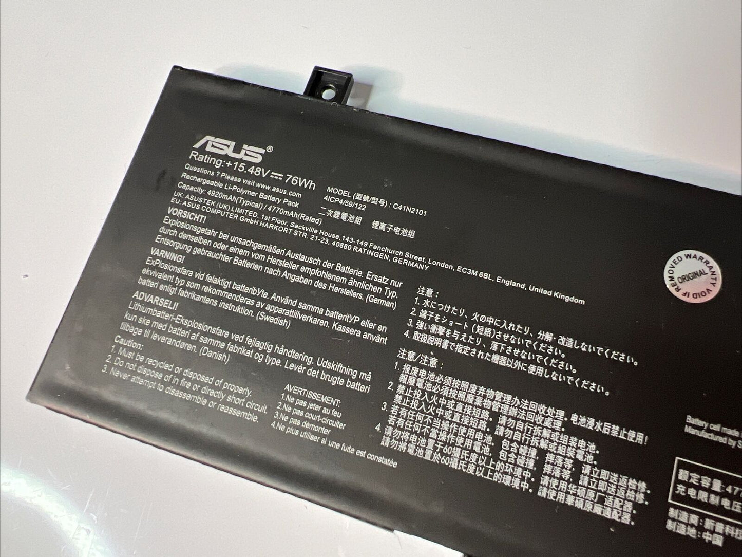 Genuine Battery Replacement C41N2101 for Asus ROG GA402R 76Wh 15.48V