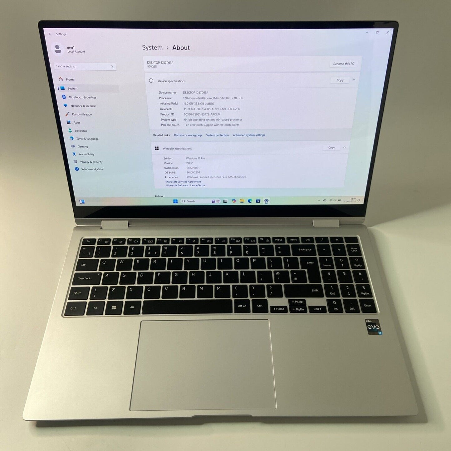 Samsung Galaxy Book2 Pro 360 15.6" Intel Core i7- 1260P 256GB SSD 16GB RAM