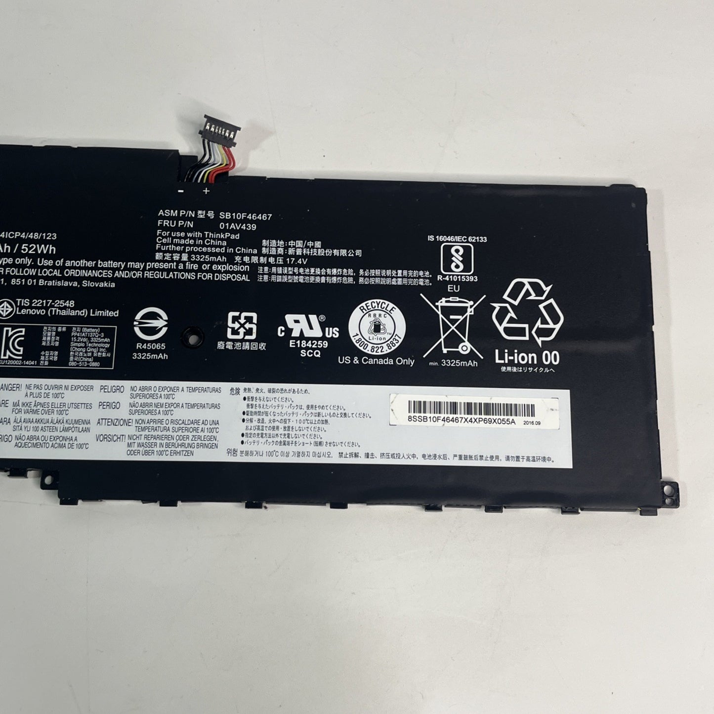 Genuine Lenovo ThinkPad X1 Yoga Gen 1 Battery Sb10F46467