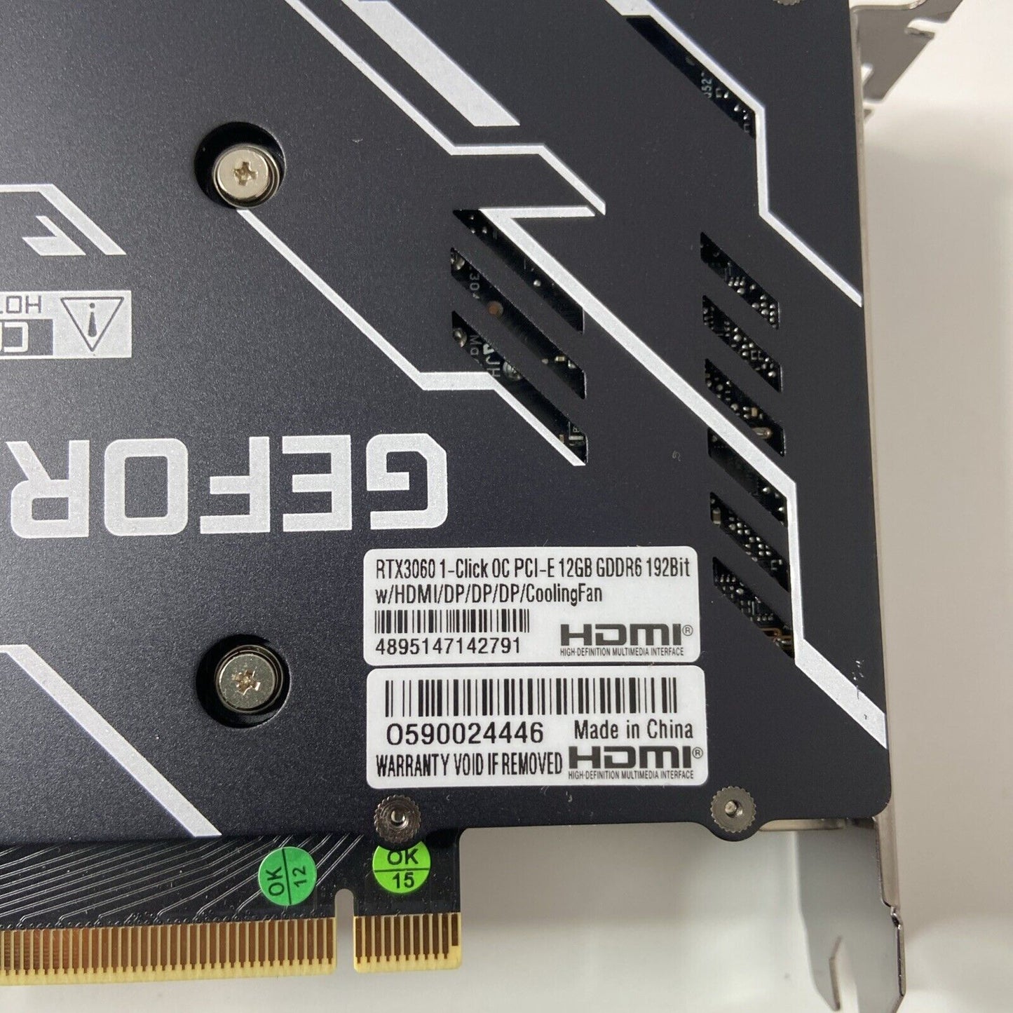KFA2 Nvidia GeForce RTX 3060 1-Click OC Series 12GB GDDR6 Graphics Card Parts