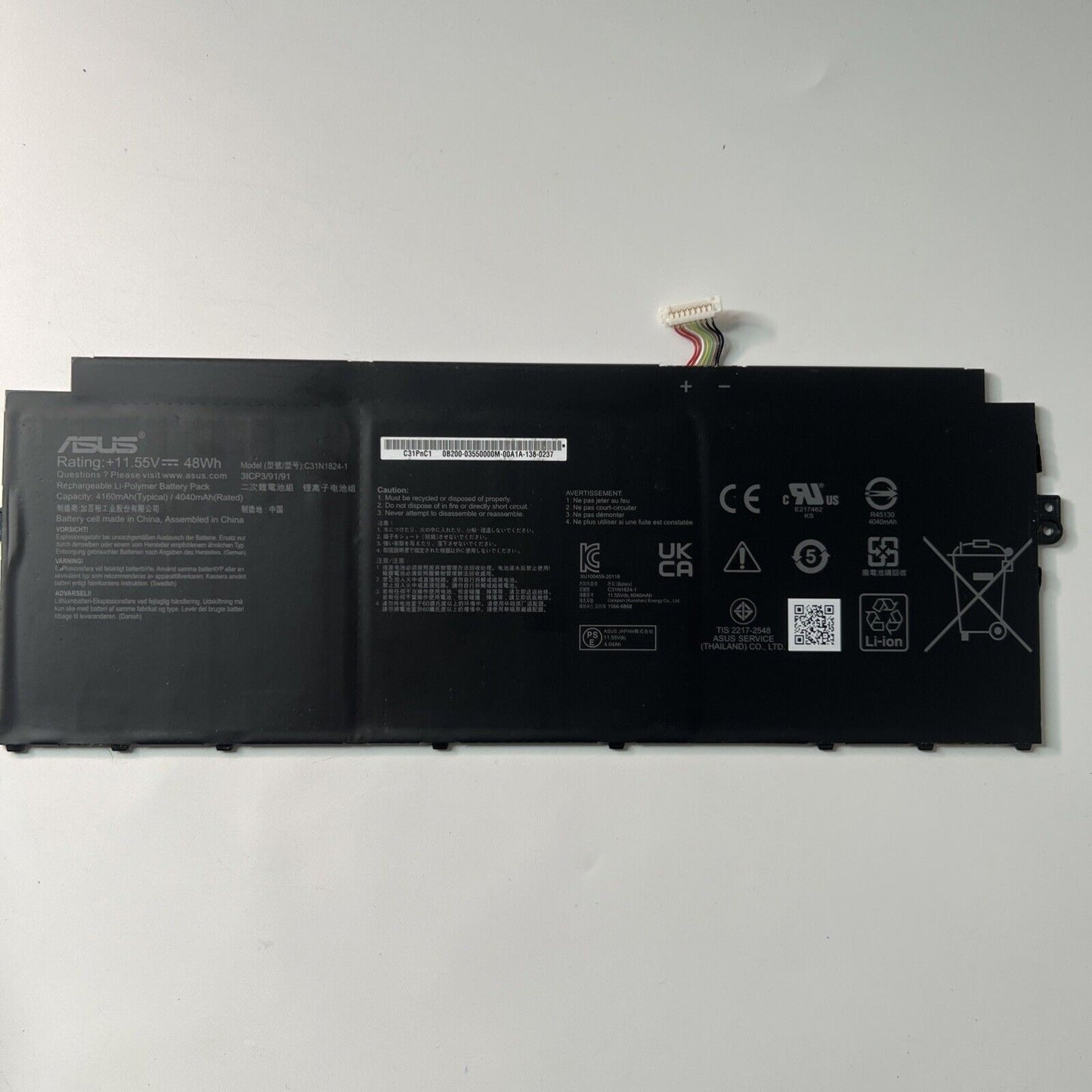 ASUS C433T GENUINE Laptop BATTERY 0B200-03550000 C31N1824-1