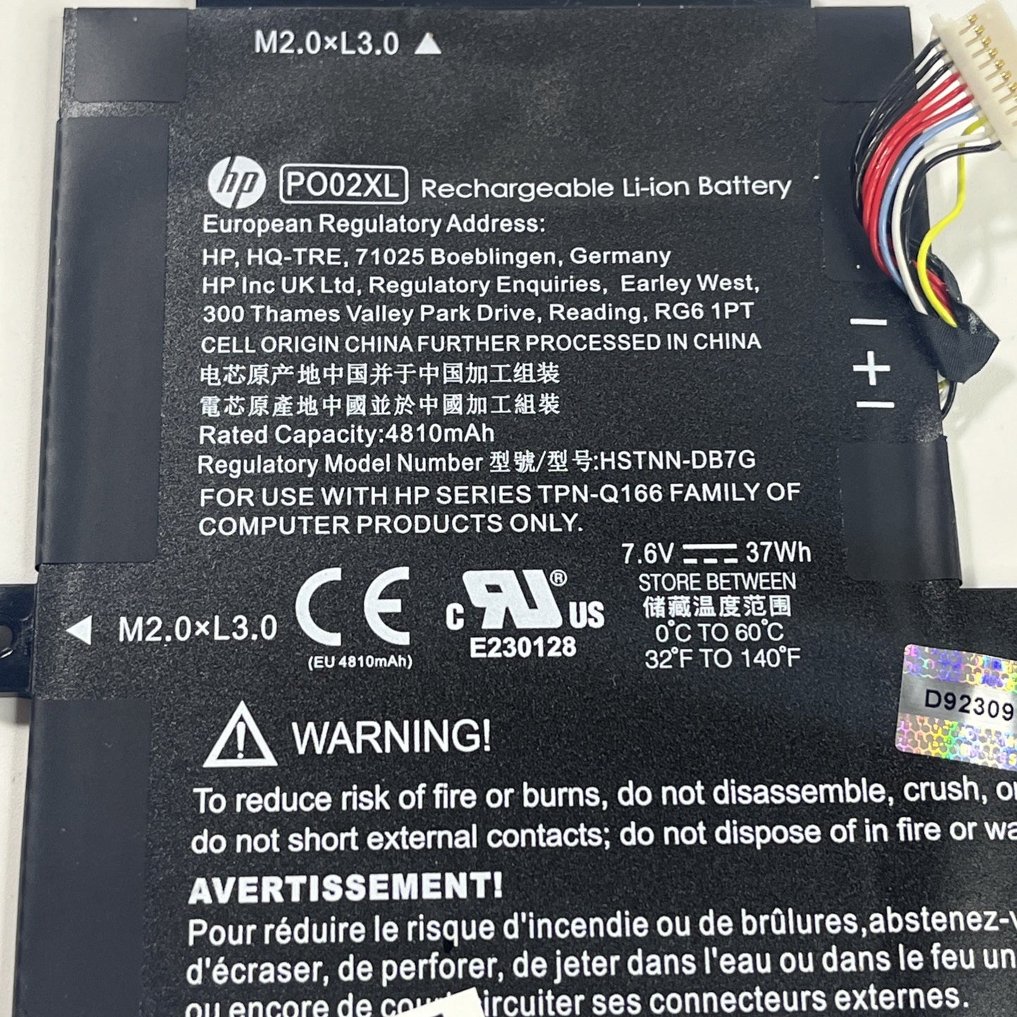 Genuine HP Po02xl Battery For Stream 11-ak0027na Excellent Health.