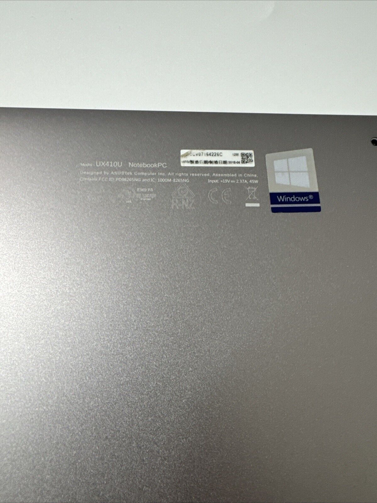 Asus UX410U UX410UA UX410UF UX410UQ Bottom Base Cover 13N0-UMA0311 Silver