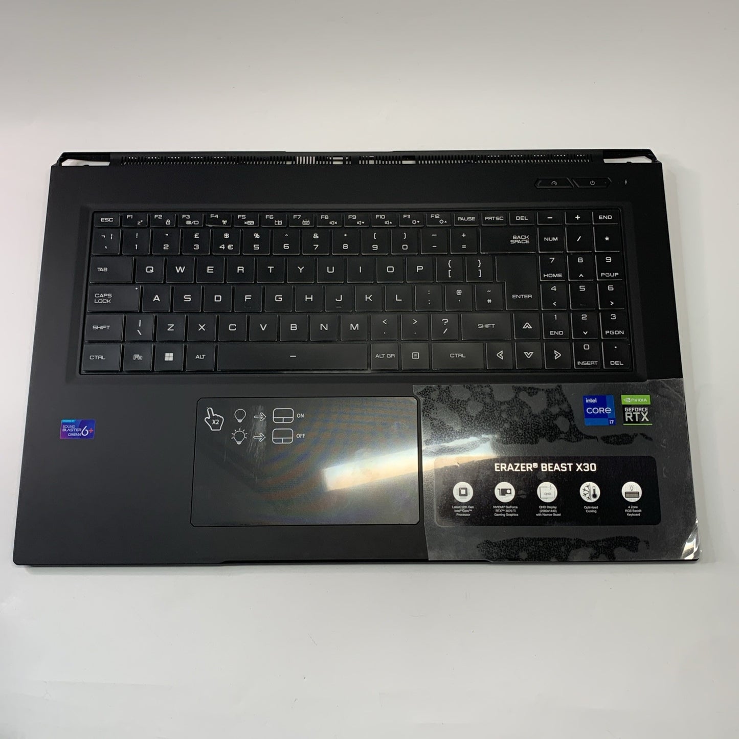 Medion Erazer Beast X30-MD GM7AXXP Palmrest Cover UK Keyboard PMARG7PC10 Grade A