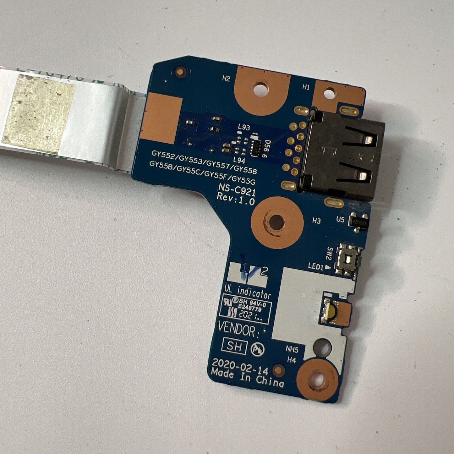 Lenovo Legion 5 15IMH05A USB Port Board and Cable NS-C921
