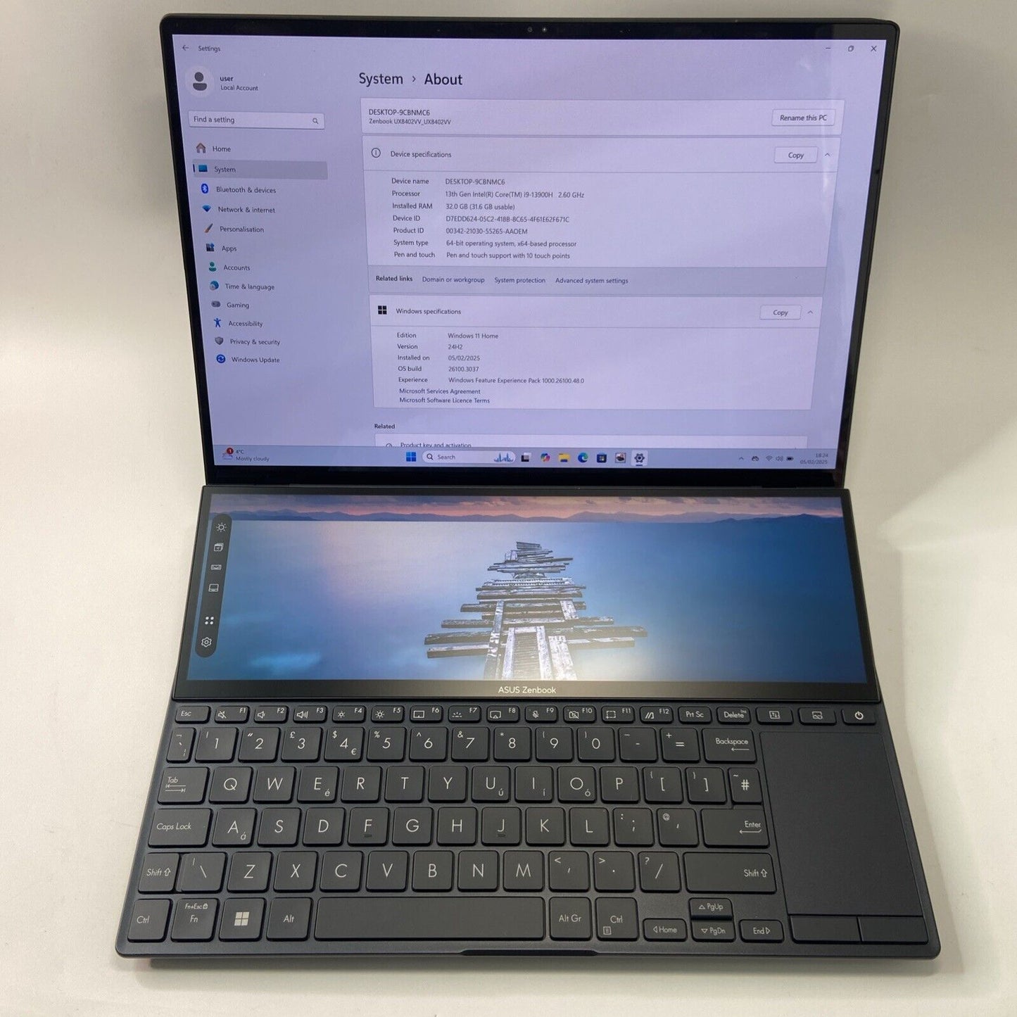 ASUS ZenBook Pro 14 Duo 14.5' 2.8K OLED TOUCH Intel i9-13900H 32GB DDR5 1TB SSD