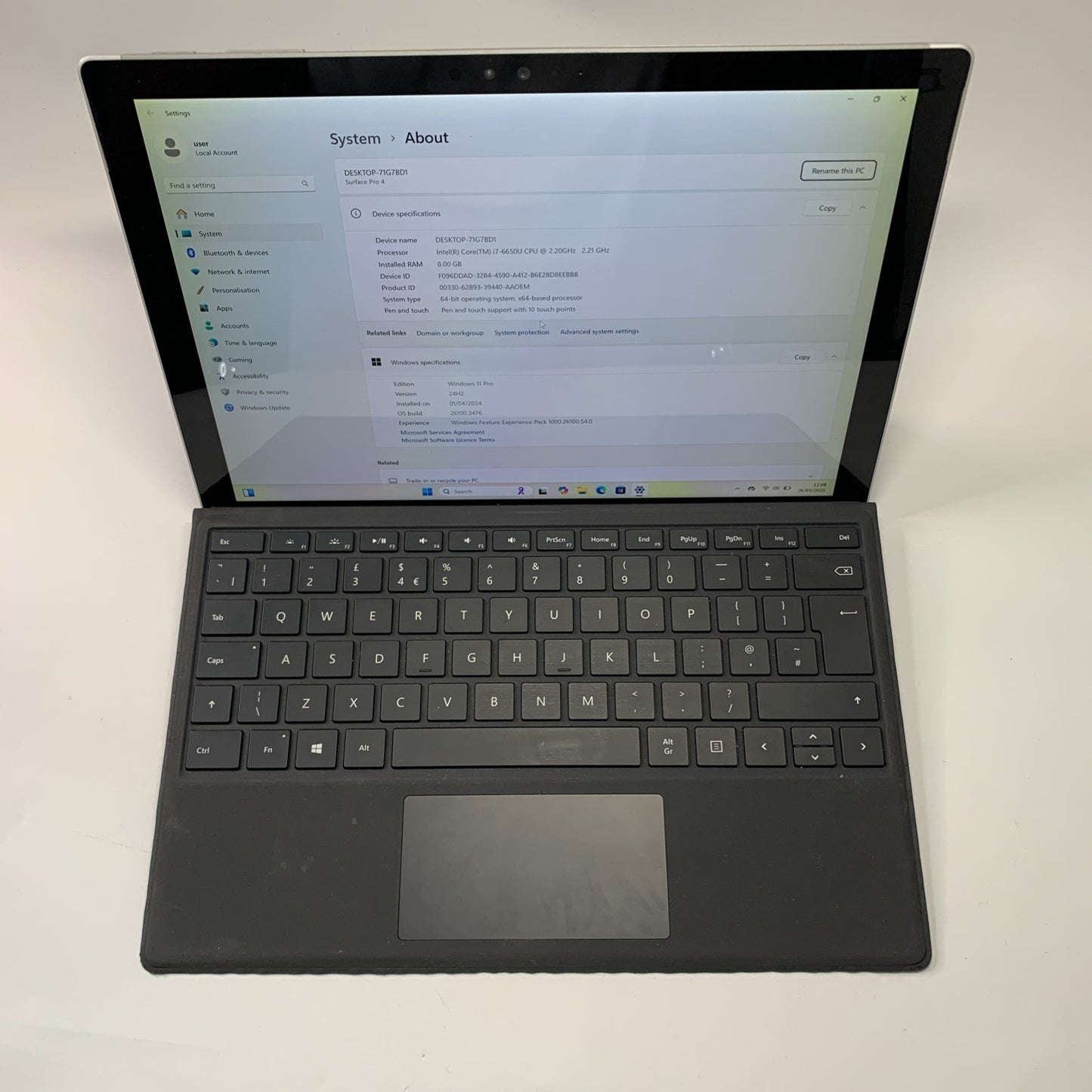 Microsoft Surface Pro 4 12.3 inch Tablet Intel Core i7-6650U 8GB RAM 256GB SSD
