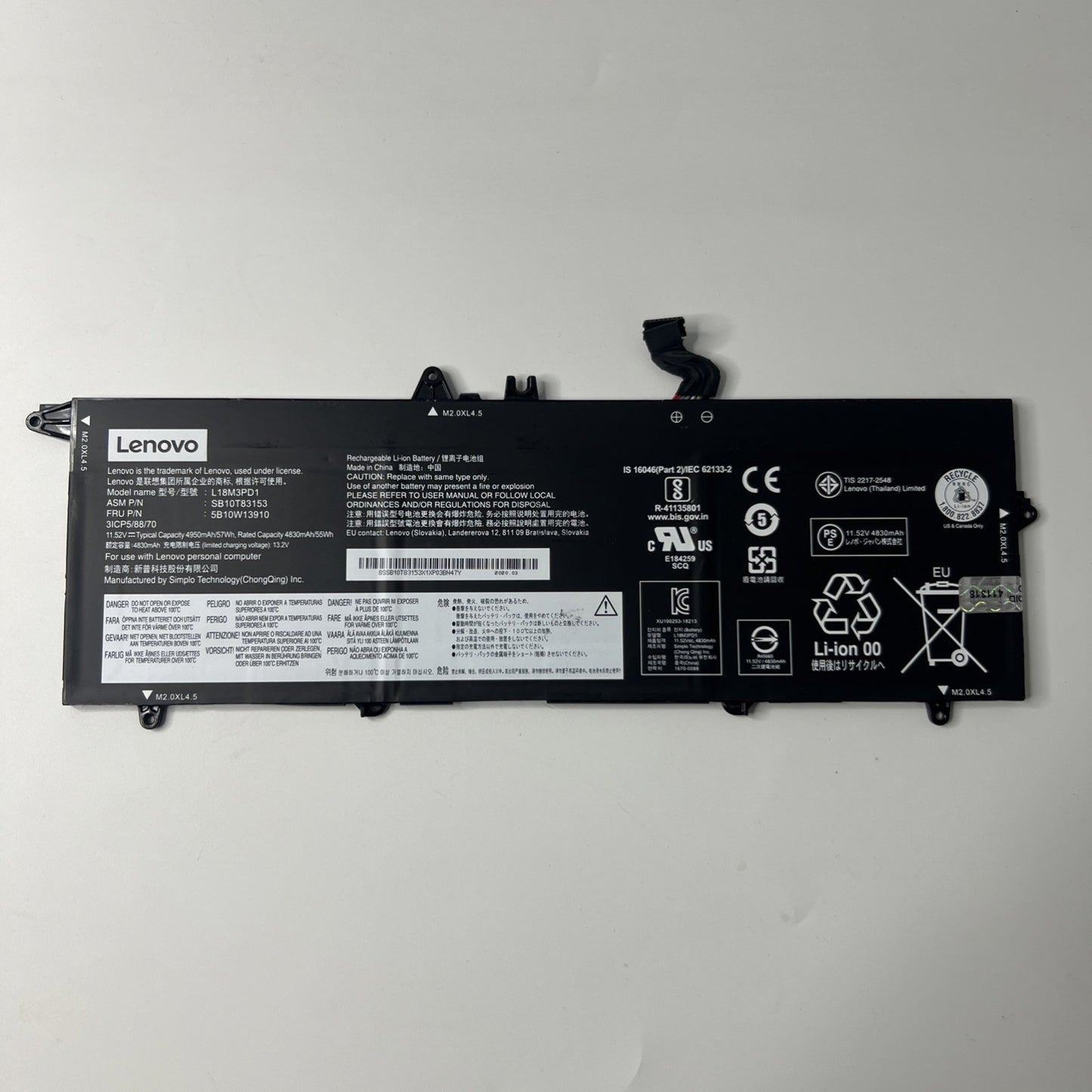 Genuine Lenovo THINKPAD T14S T490S T495S Battery 20QJ 20QK 20UH 20UJ L18L3PD1