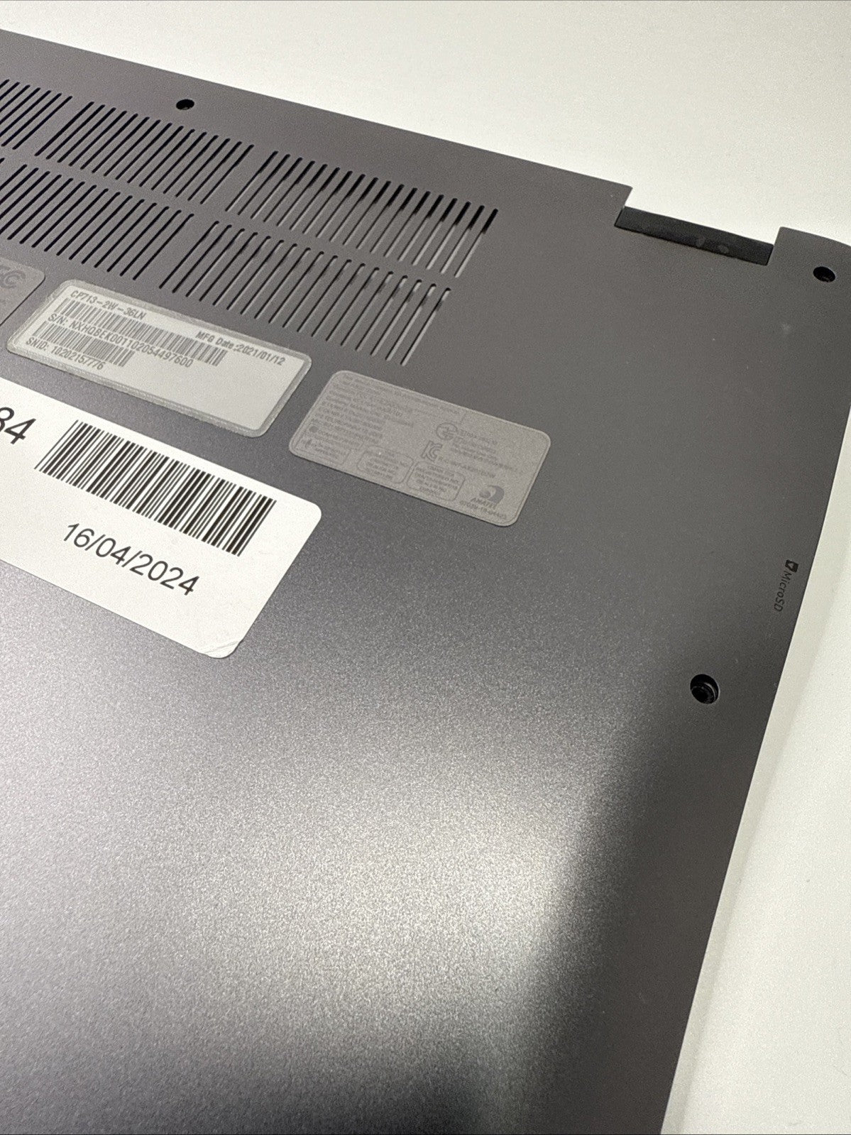 Acer Chromebook Spin CP713-2W Base Cover Bottom Case