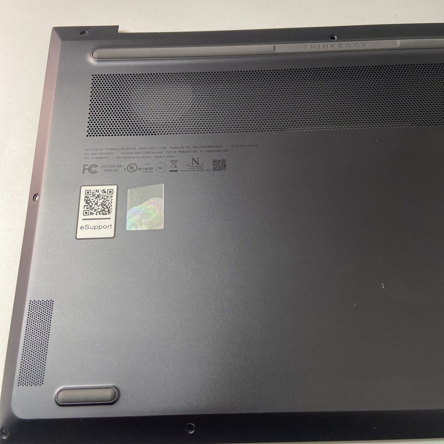 Lenovo Thinkbook 13x G2 IAP Bottom Base Cover 21AT000JUK