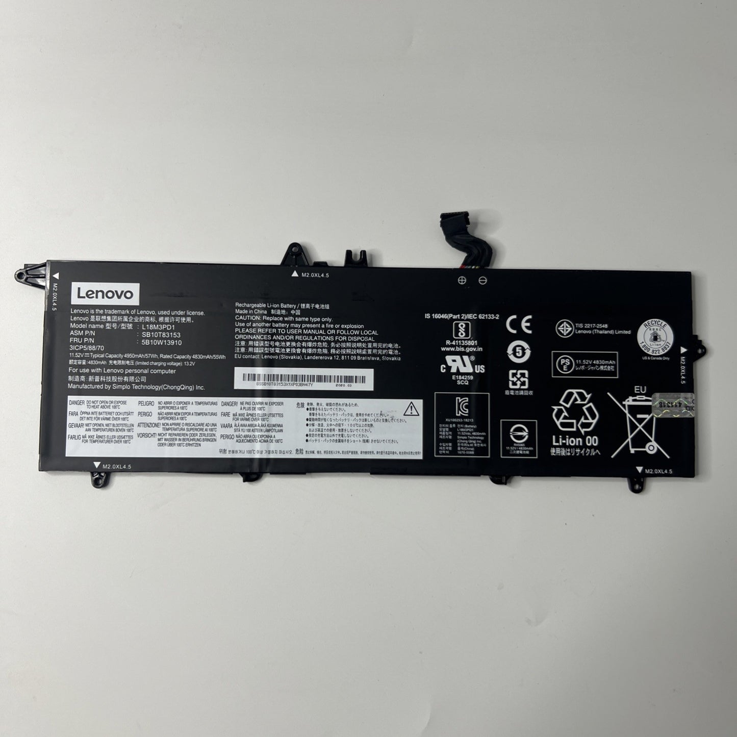 Genuine Lenovo THINKPAD T14S T490S T495S Battery 20QJ 20QK 20UH 20UJ L18L3PD1