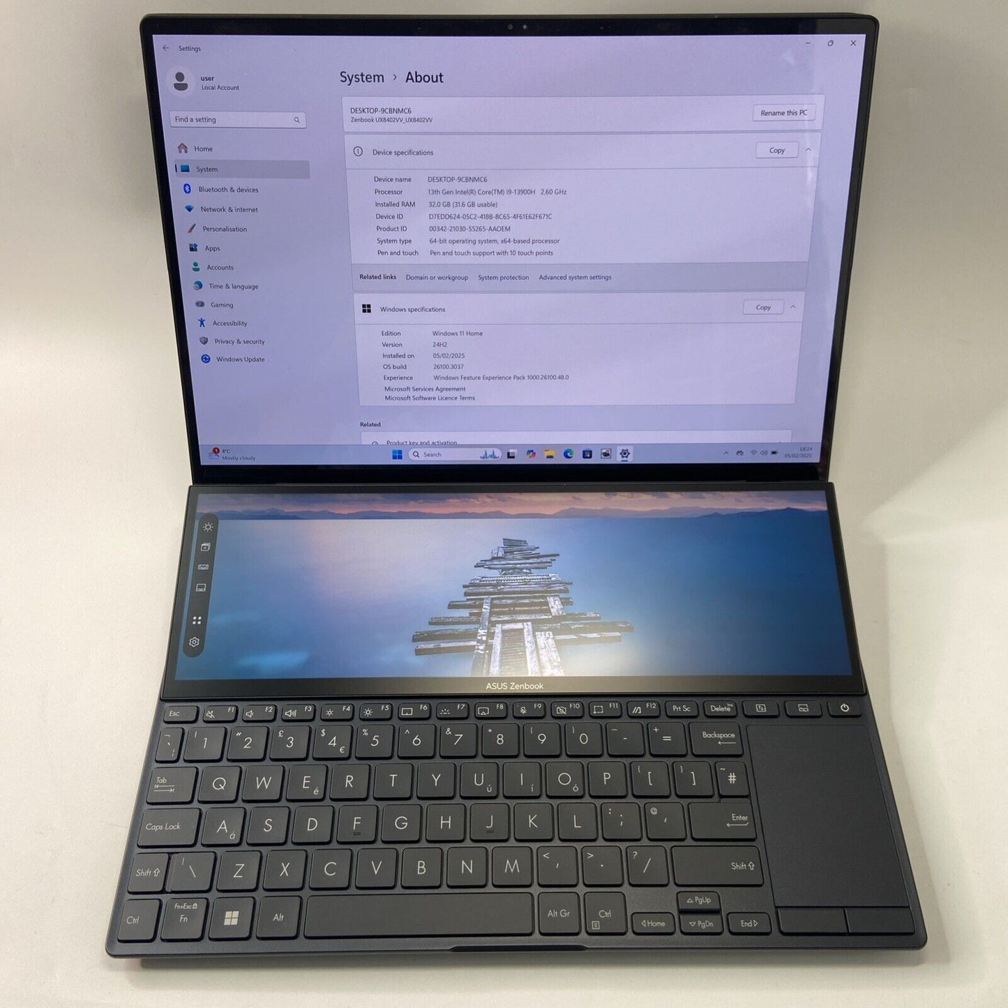 ASUS ZenBook Pro 14 Duo 14.5' 2.8K OLED TOUCH Intel i9-13900H 32GB DDR5 1TB SSD