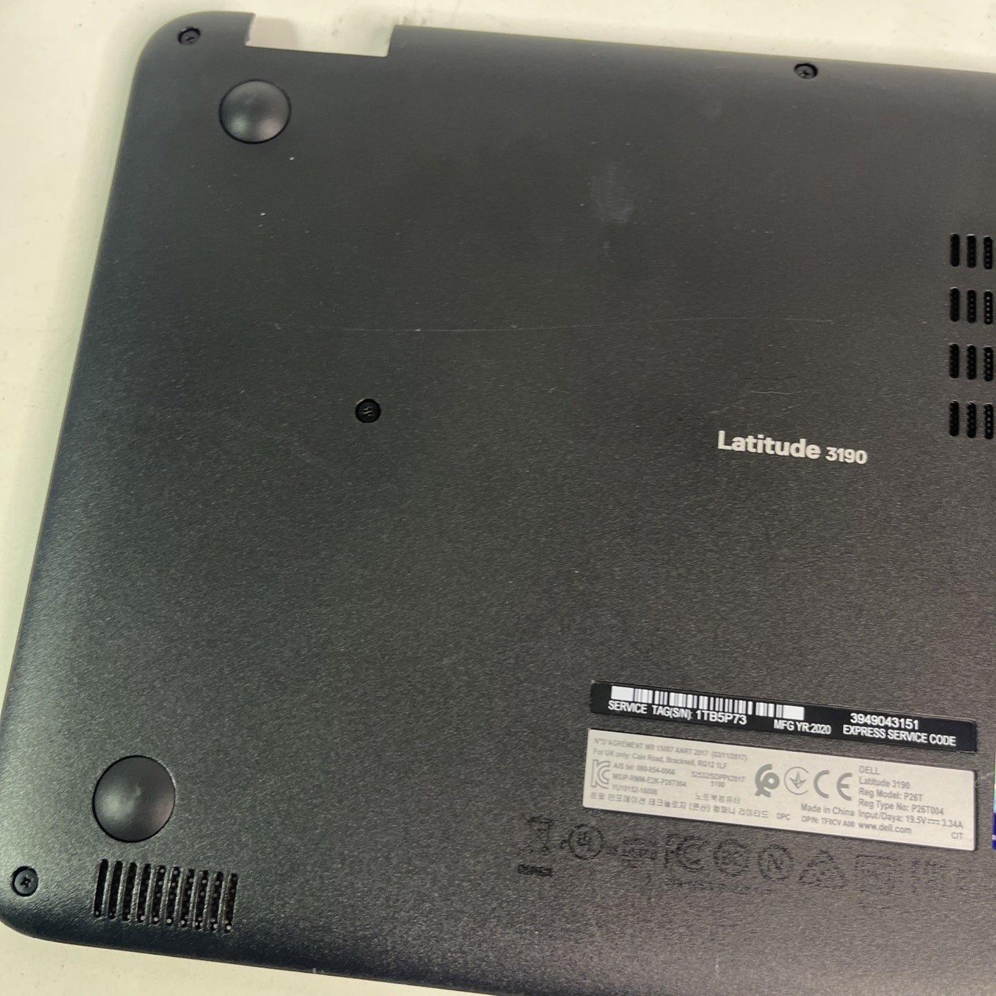 Genuine Black Dell Latitude 3190 Bottom Base Case Cover Cn-0RNMRJ. Grade B
