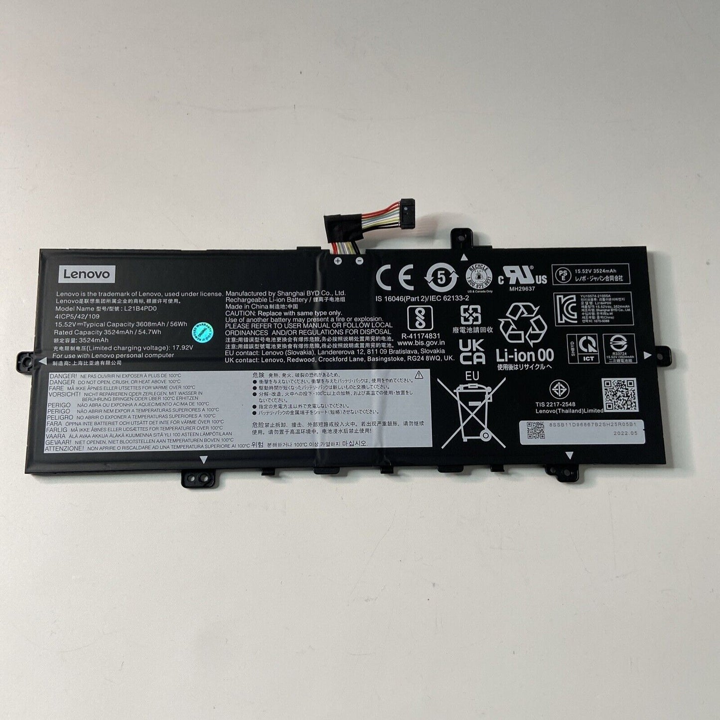 Lenovo ThinkBook 13x G2 IAP 21AT003TP Laptop Battery L21B4PD0 Grade A