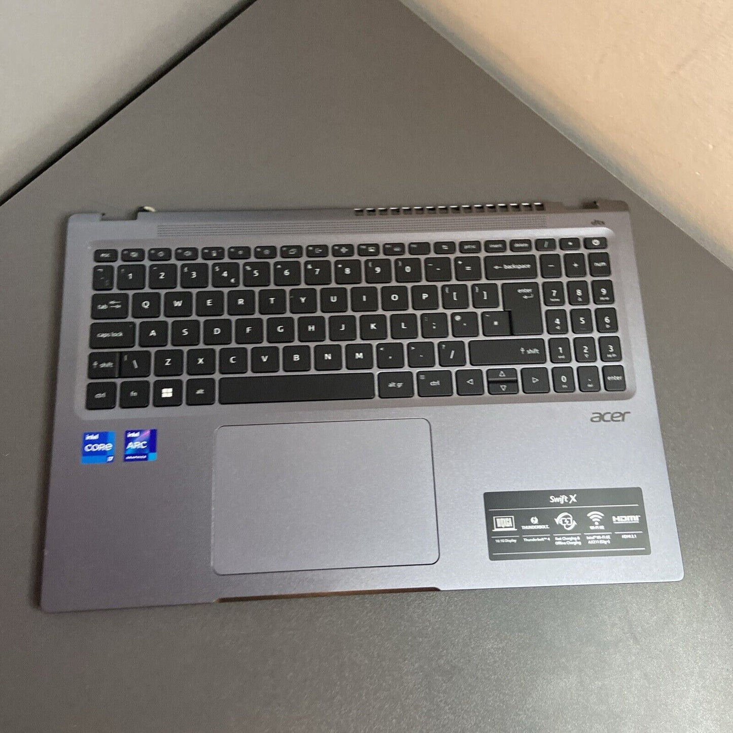 Acer Swift SFX16-52G Complete Palmrest Cover Keyboard UK