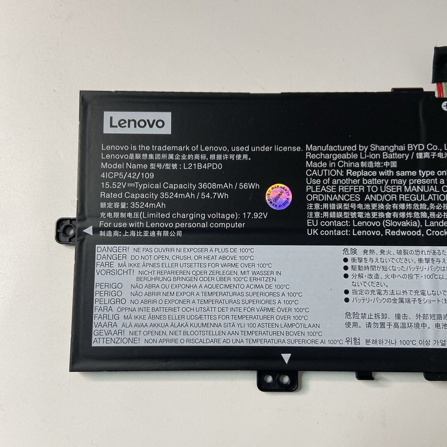 Lenovo ThinkBook 13x G2 IAP 21AT003TP Laptop Battery L21B4PD0 Grade A