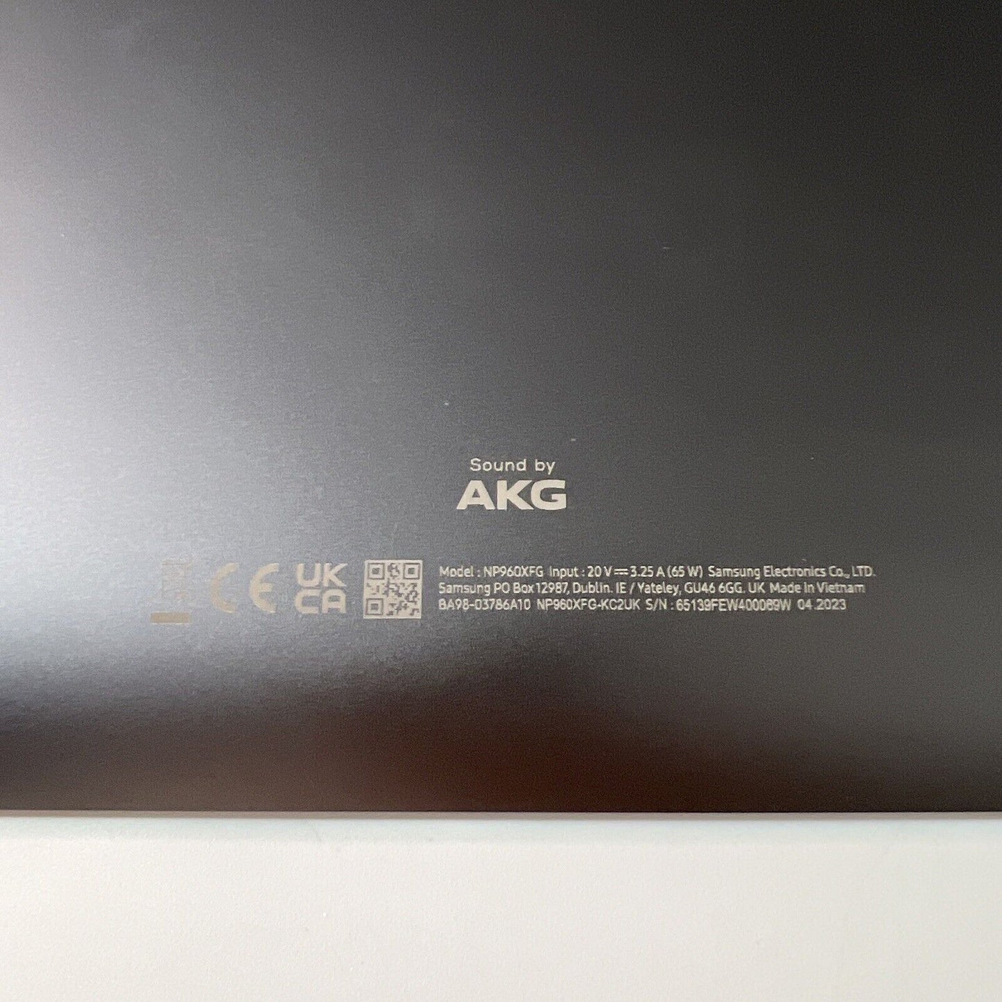Samsung Galaxy Book3 Pro NP960XFG Bottom Base Cover Graphite BA98-03722B