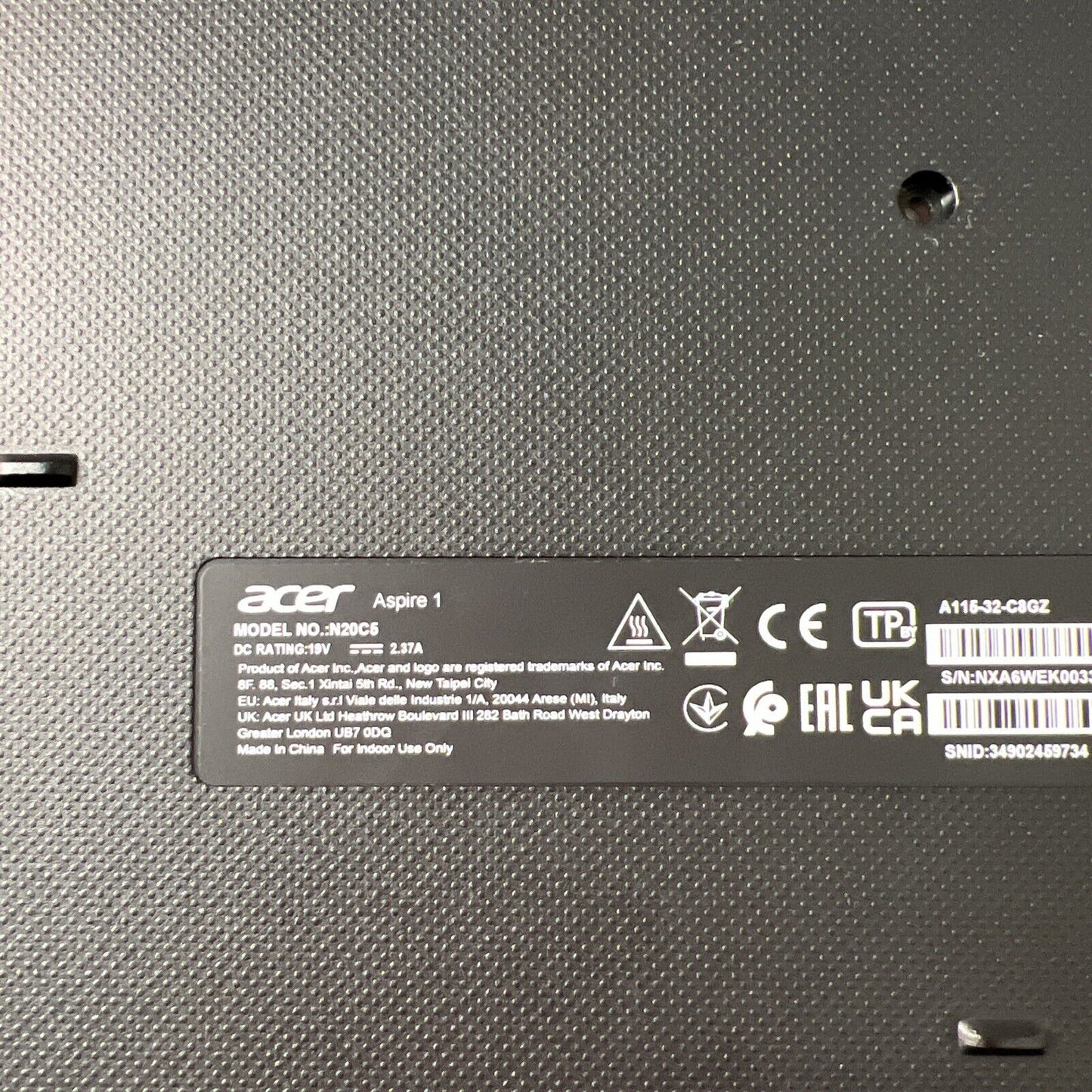 Acer Aspire A115-32 A315-35 A315-58 A315-58G Bottom Base Housing Cover Black