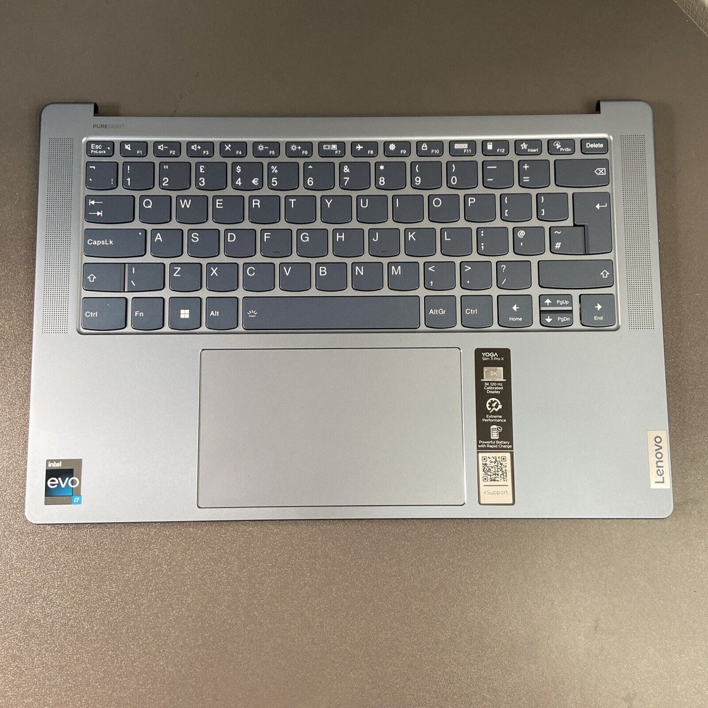 Lenovo Yoga Slim 7 7i Pro X 14IAH7 Complete Palmrest UK Keyboard & Touchpad