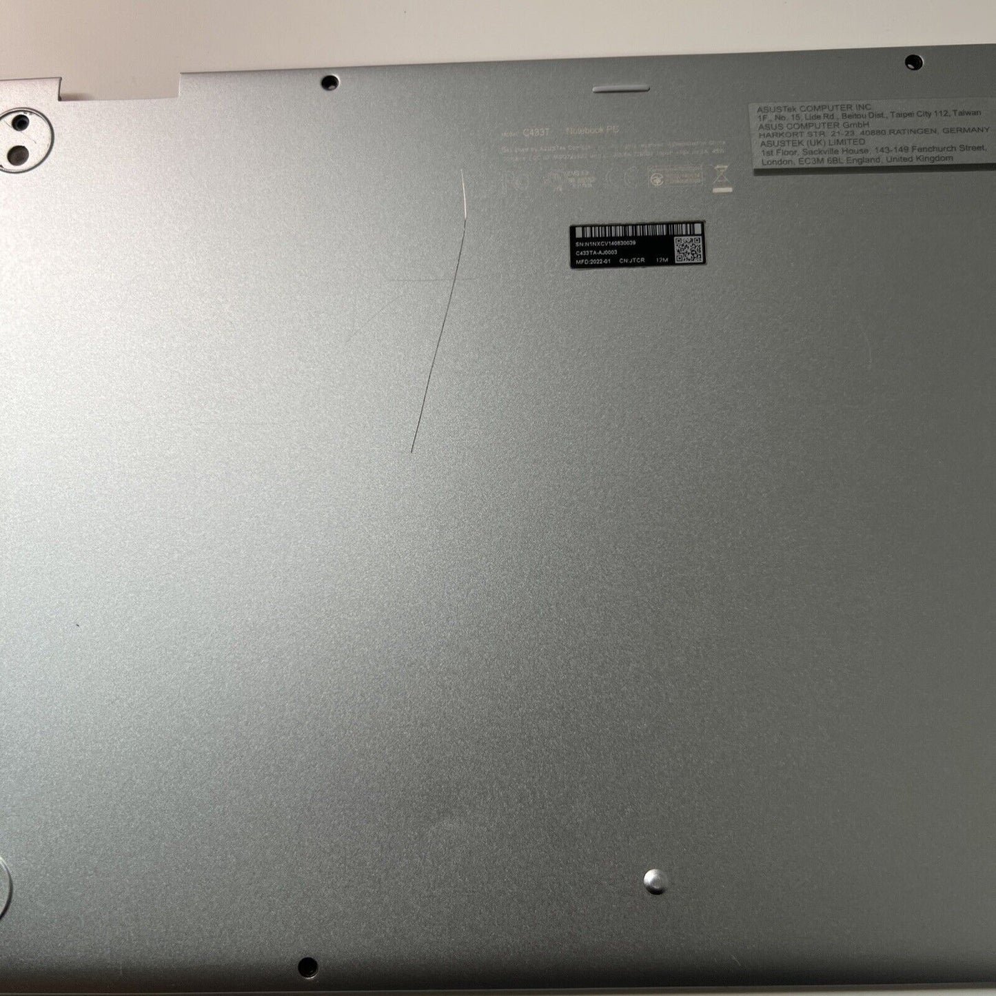 Genuine Asus C433T Laptop Bottom Cover Base Chasssis Housing 13N1-AAA0121
