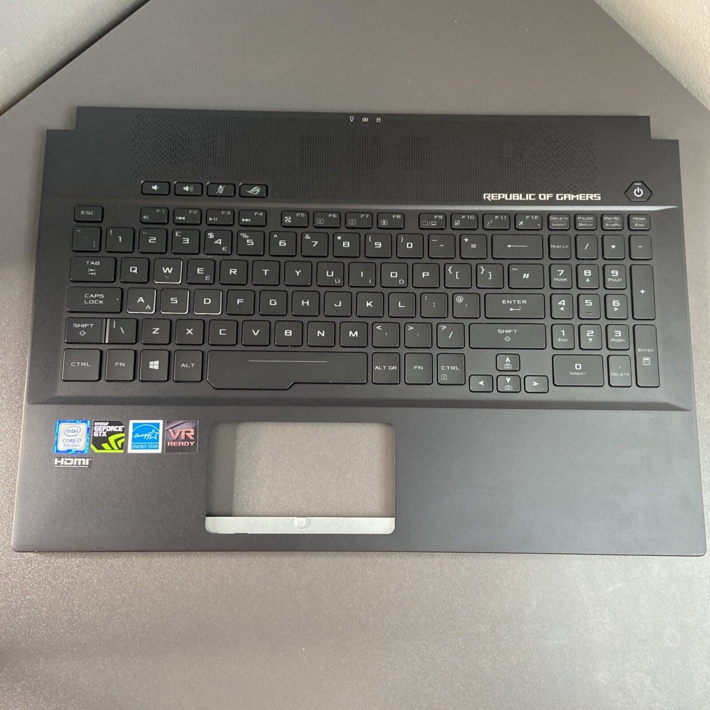 ASUS ROG Zephyrus M GM501G GM501GM GM501GS Palmrest & Backlit Keyboard