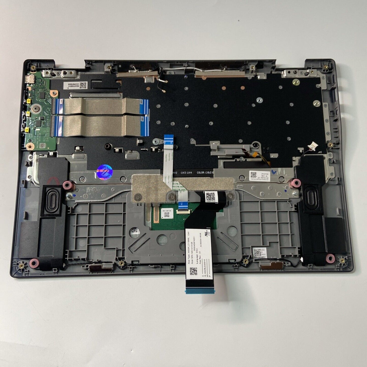 Genuine Acer Chromebook Spin CP513-1H Complete Palmrest UK Keyboard Blue