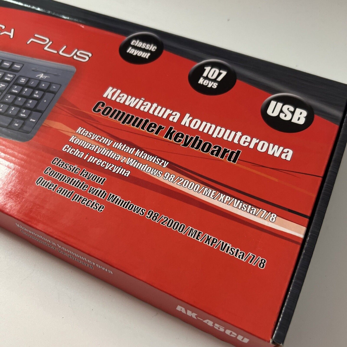 Classica Plus AK-45CU Wired Computer Keyboard UK Layout BLACK