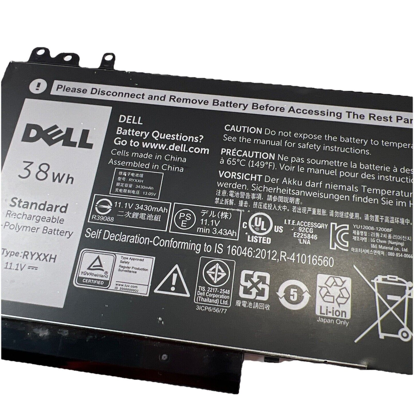 Genuine Battery RYXXH For Dell Latitude 12 E5450 E5550 E5250 E5270 09P4D2