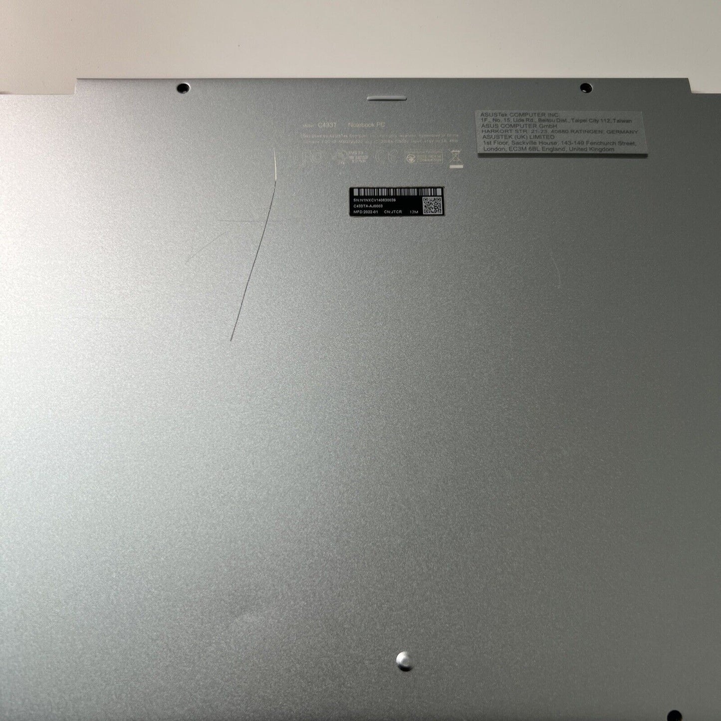 Genuine Asus C433T Laptop Bottom Cover Base Chasssis Housing 13N1-AAA0121
