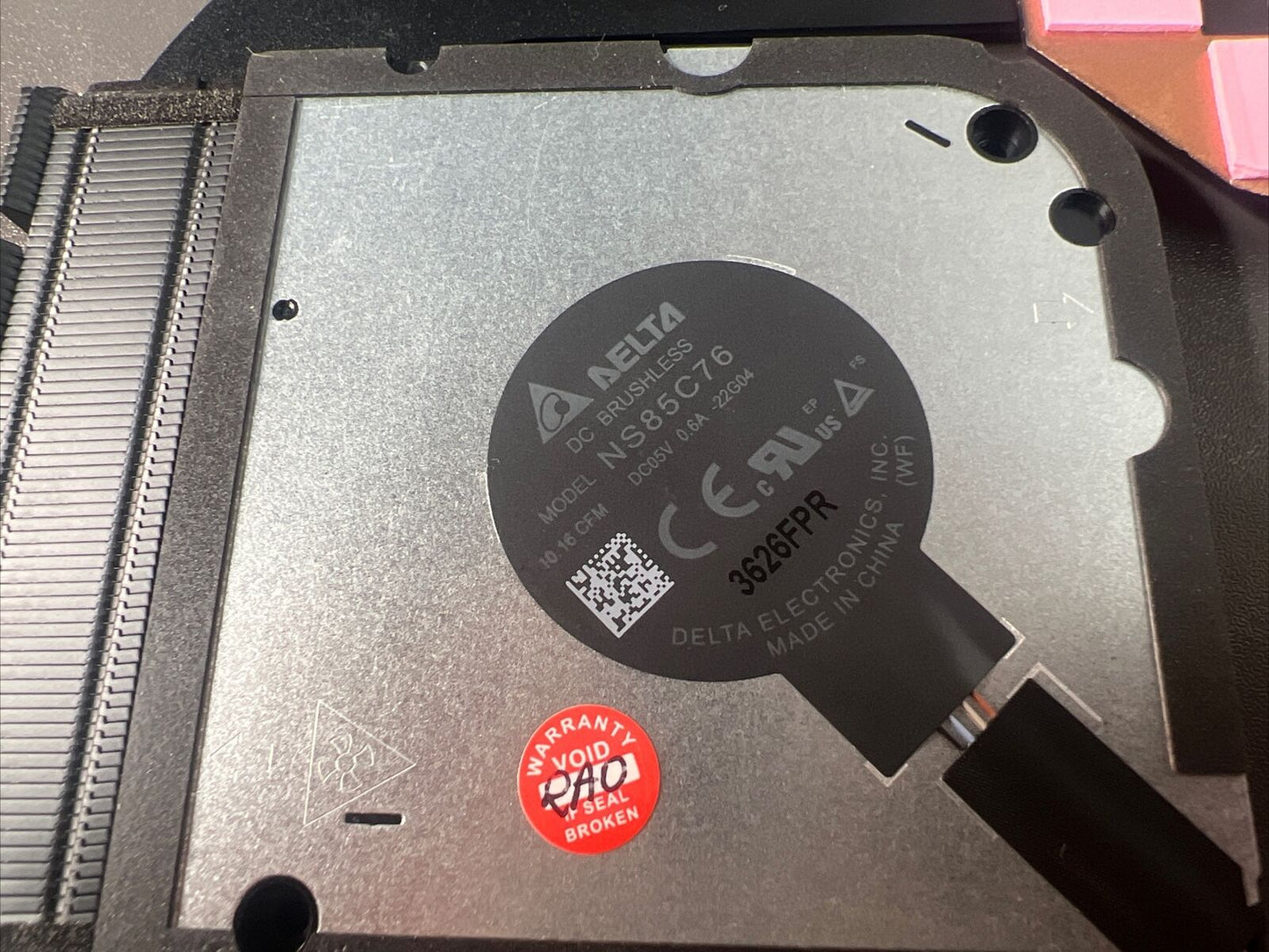 Dell Precision 3581 CPU Heatsink and Cooling Fan