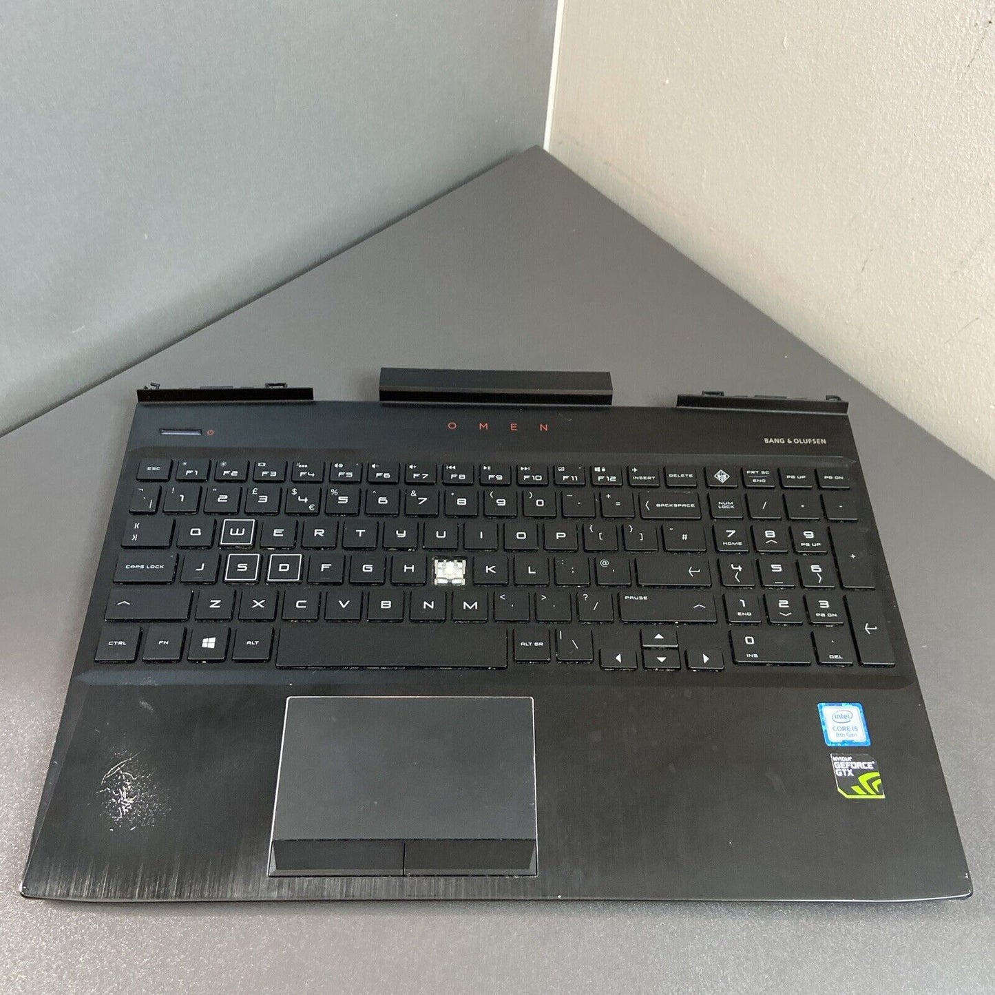 HP OMEN 15-DC 15T-DC Palmrest UK Qwerty Keyboard Touchpad L24370-031
